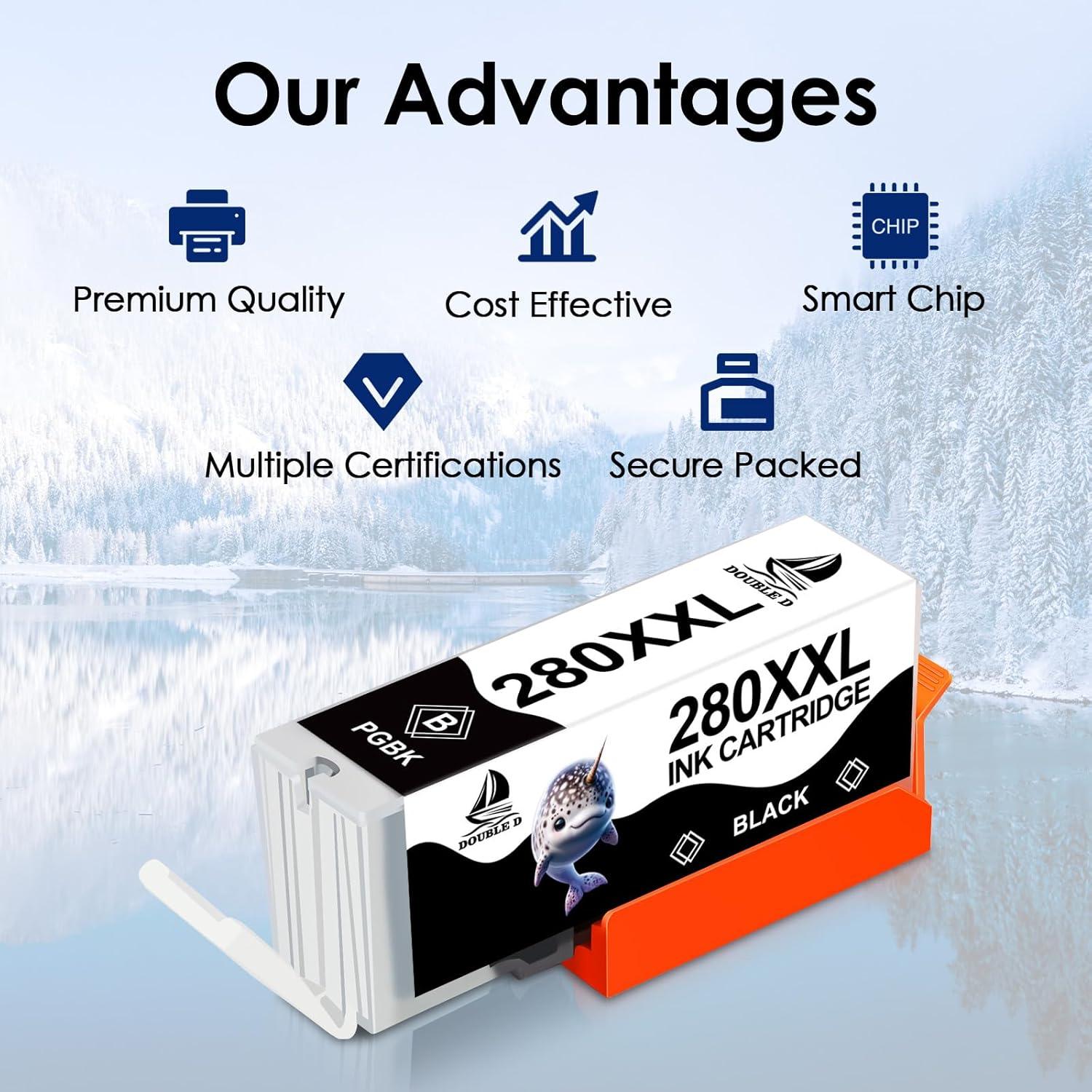 Cartucho de Tinta Compatible Double D 280 PGBK 3 Unidades