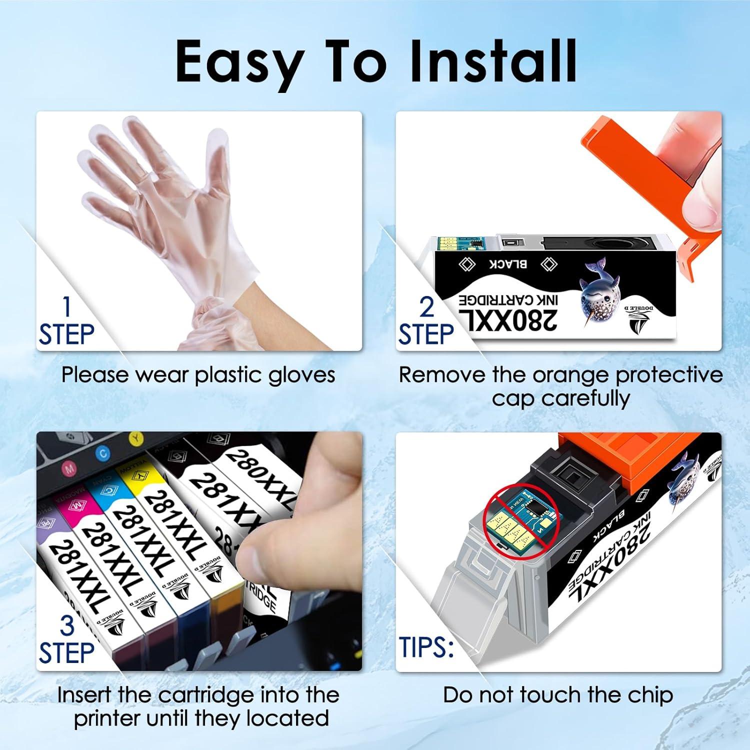 Cartucho de Tinta Compatible Double D 280 PGBK 3 Unidades