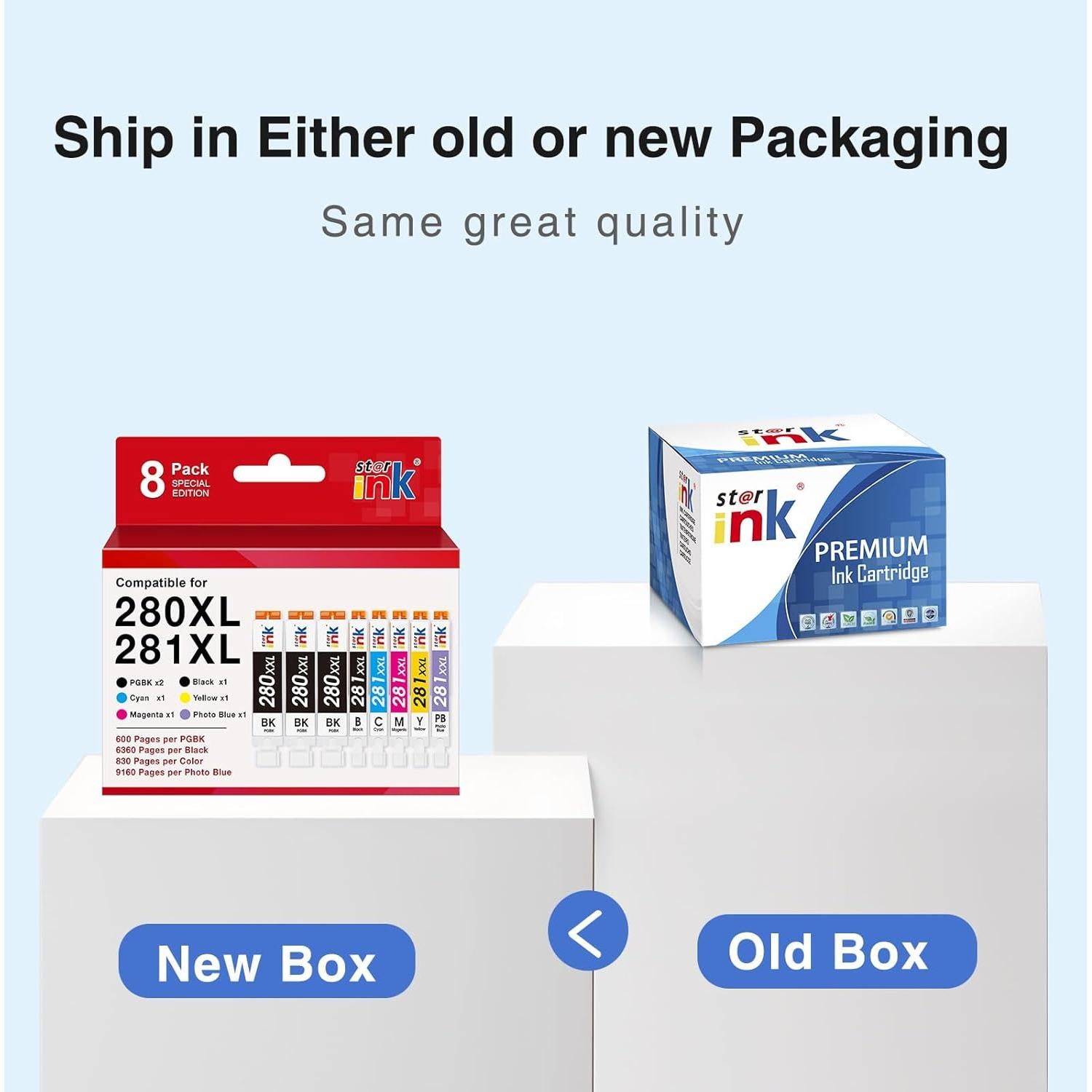 Cartuchos de tinta Starink 280XXL 281XXL para Canon - 8 Piezas
