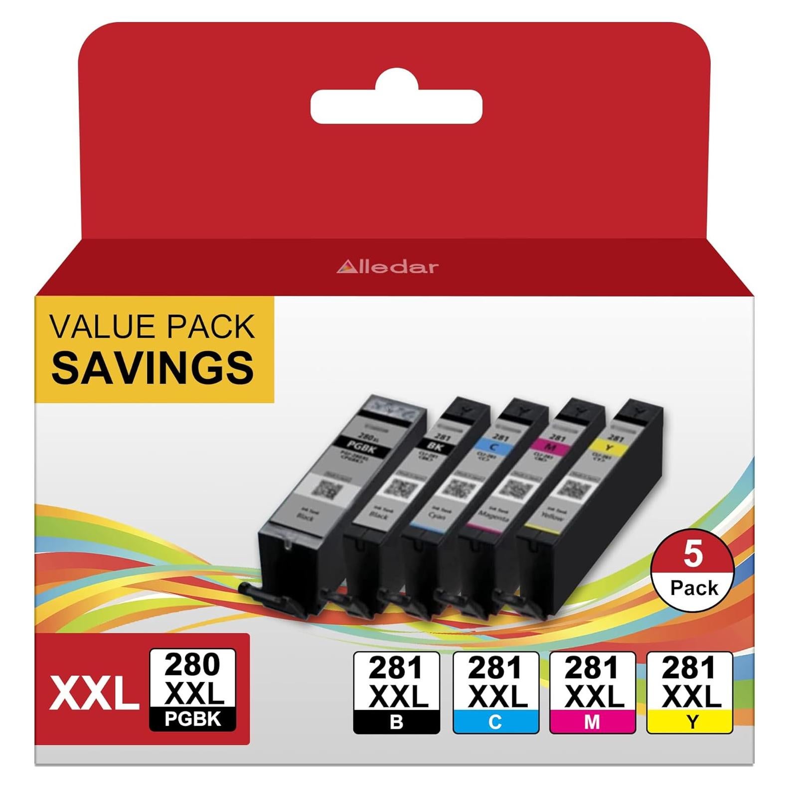 Cartuchos de Tinta Alledar PGI-280XXL CLI-281XXL 5 Colores