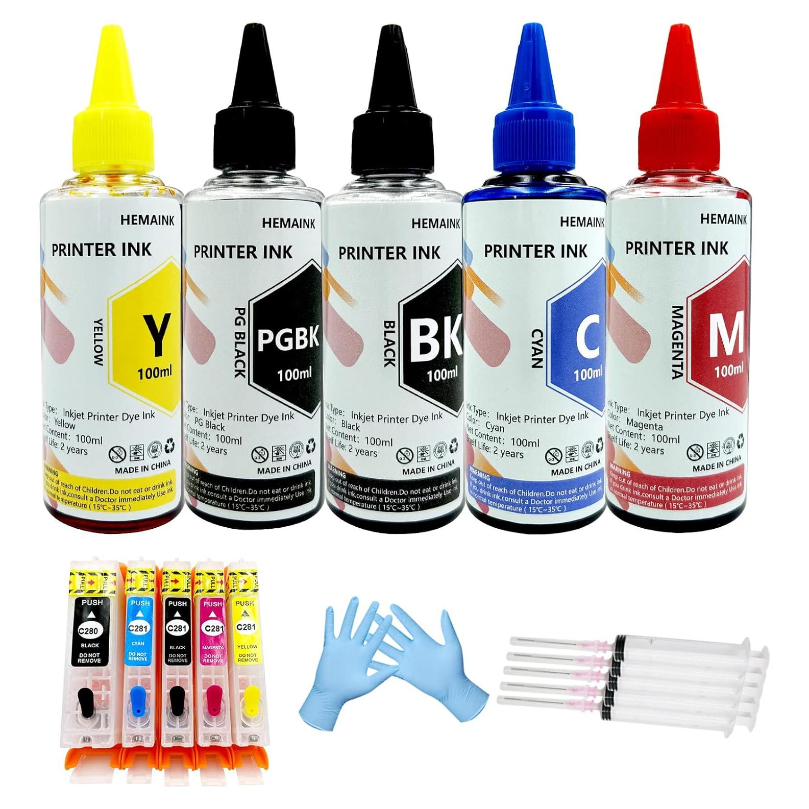 Cartucho de Tinta Recargable Canon PGI-280XXL CLI-281XXL 500ml