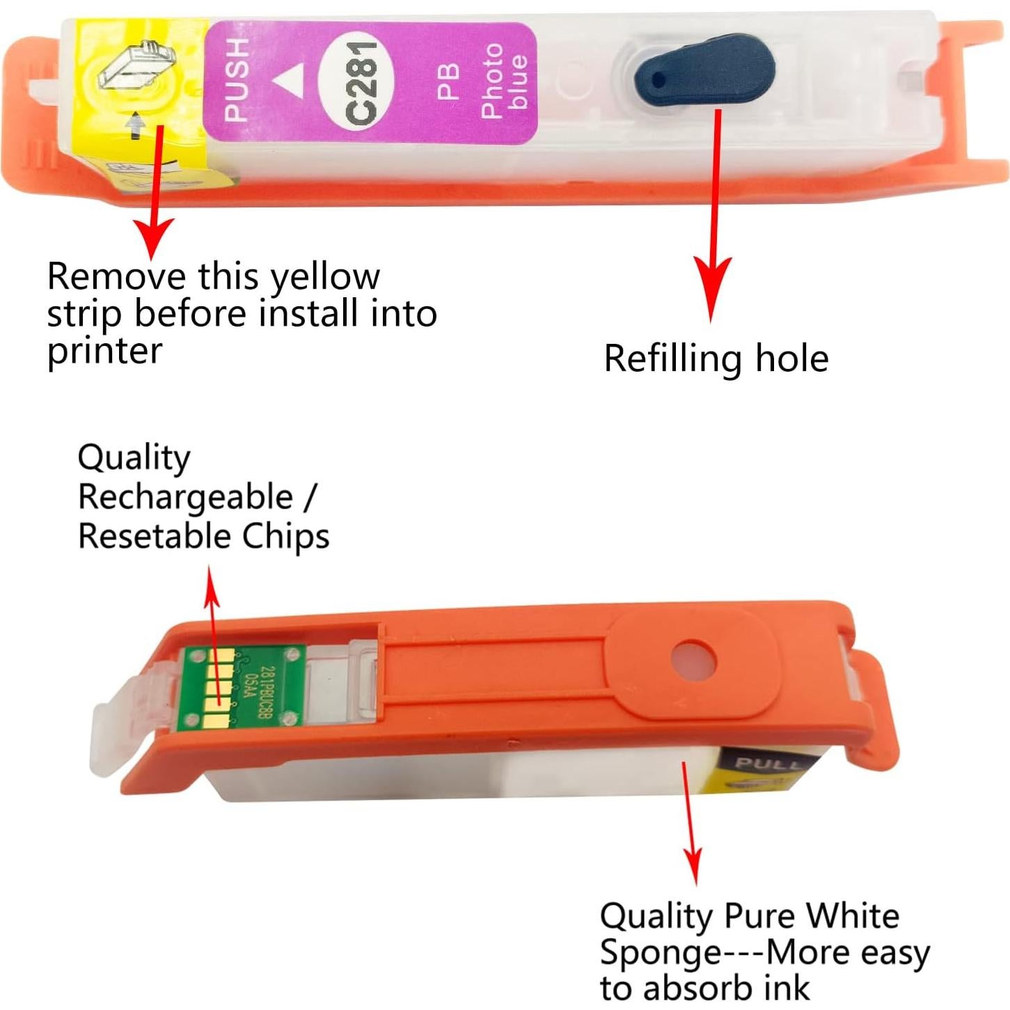 Cartucho de Tinta Recargable Canon PGI-280XXL CLI-281XXL 500ml