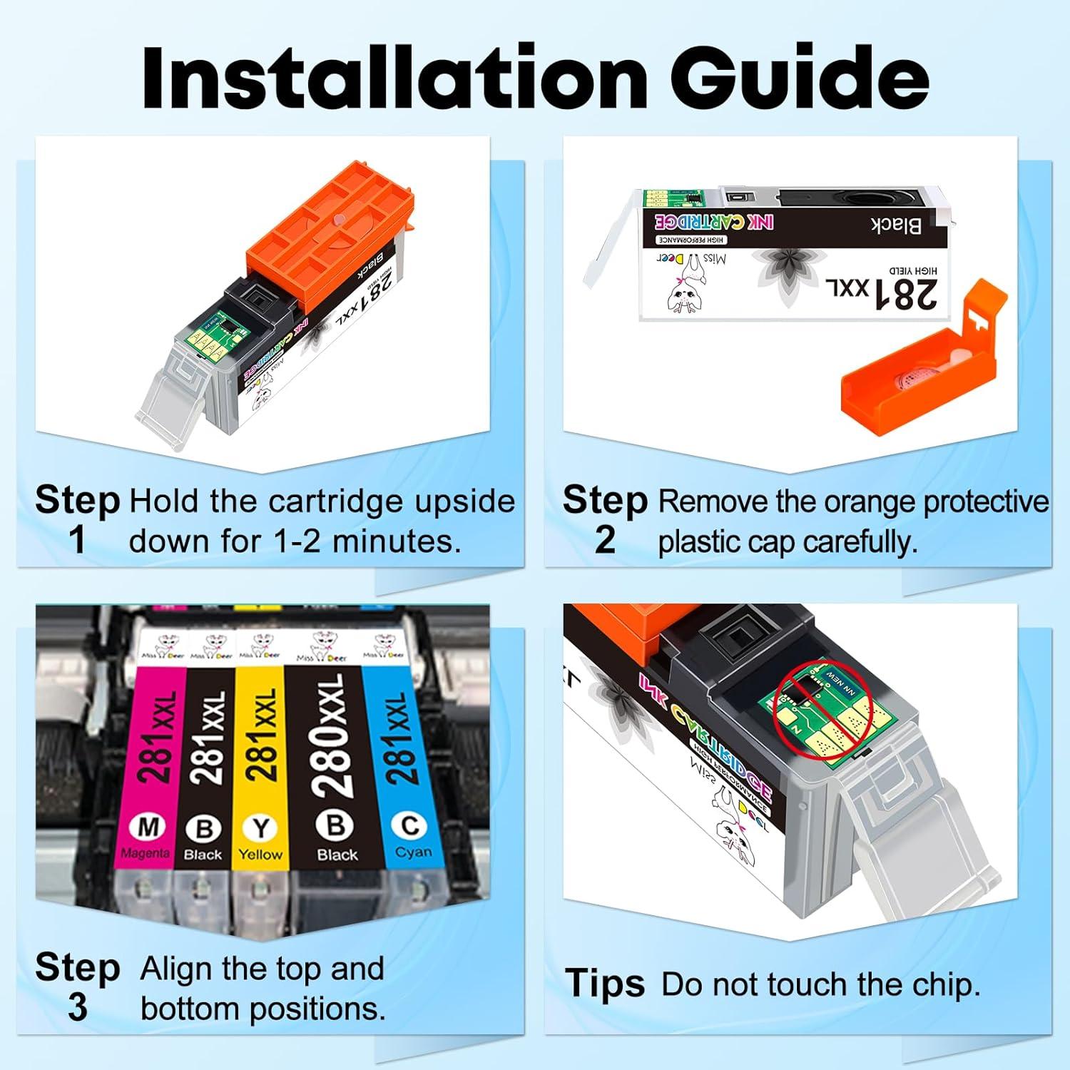 Cartuchos de Tinta Negra XXL Miss Deer CLI-281 para Canon
