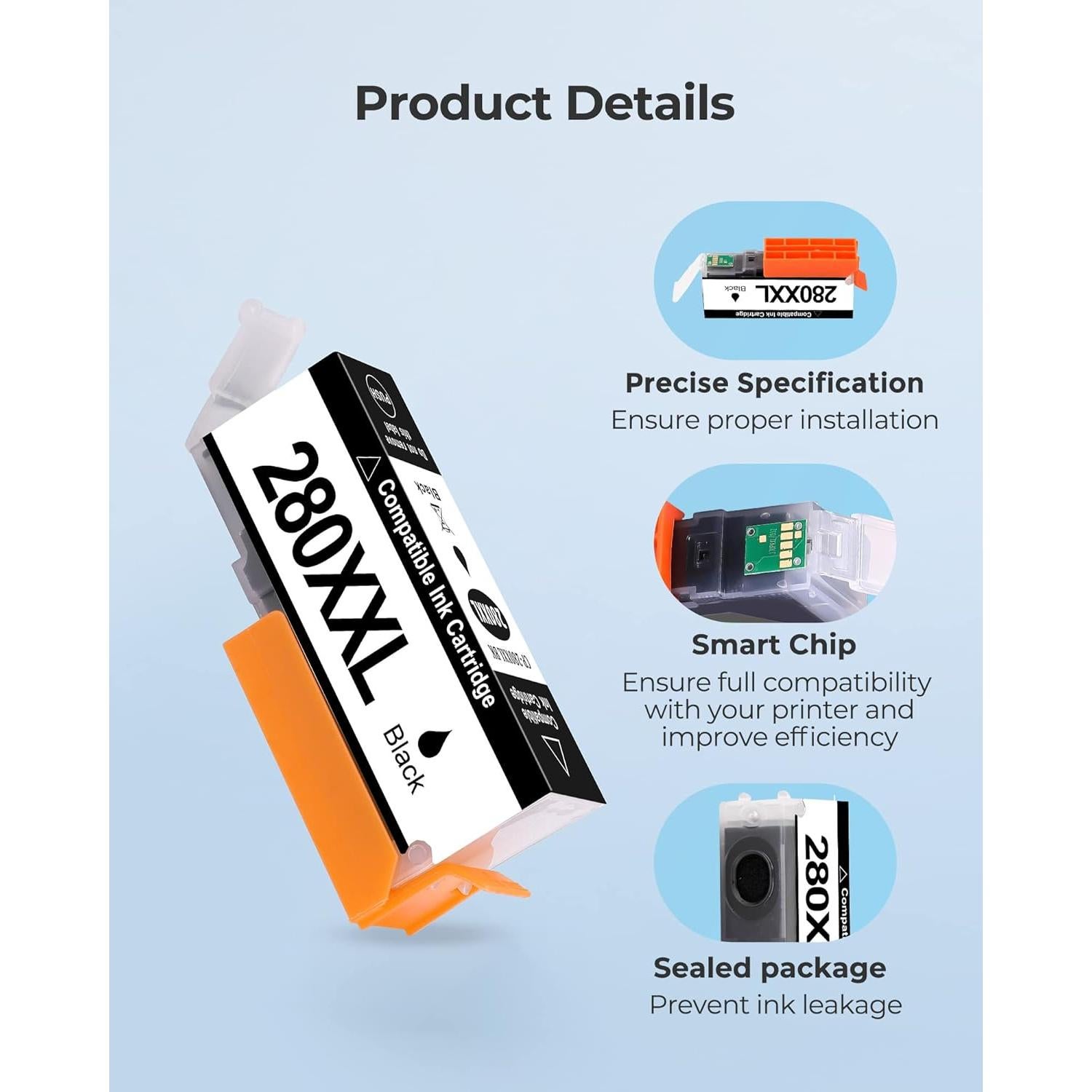 Cartucho de tinta PGI-280 XXL ZHAICOLOR para Canon - 2 PGBK