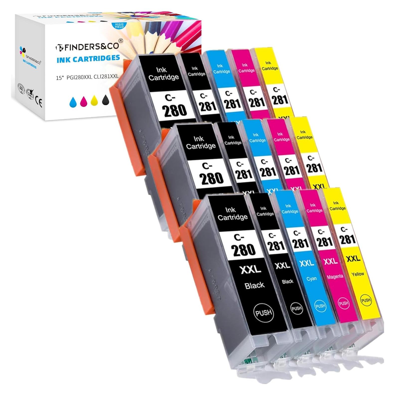 Paquete de 15 Cartuchos de Tinta PGI-280 CLI-281 XXL Canon