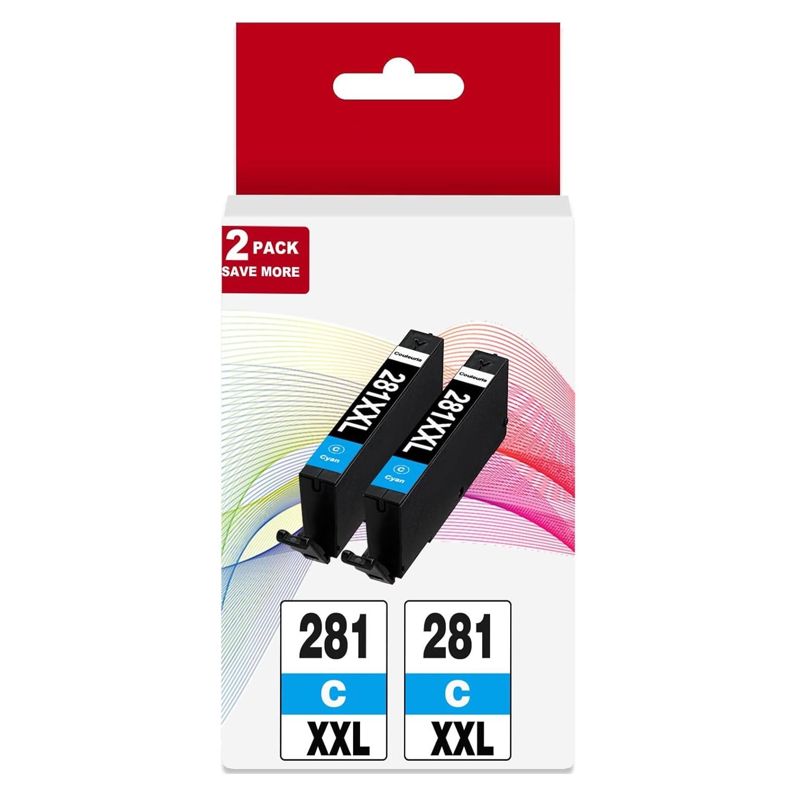 Cartuchos de Tinta Cian 281 XXL Couleuris Paquete de 2