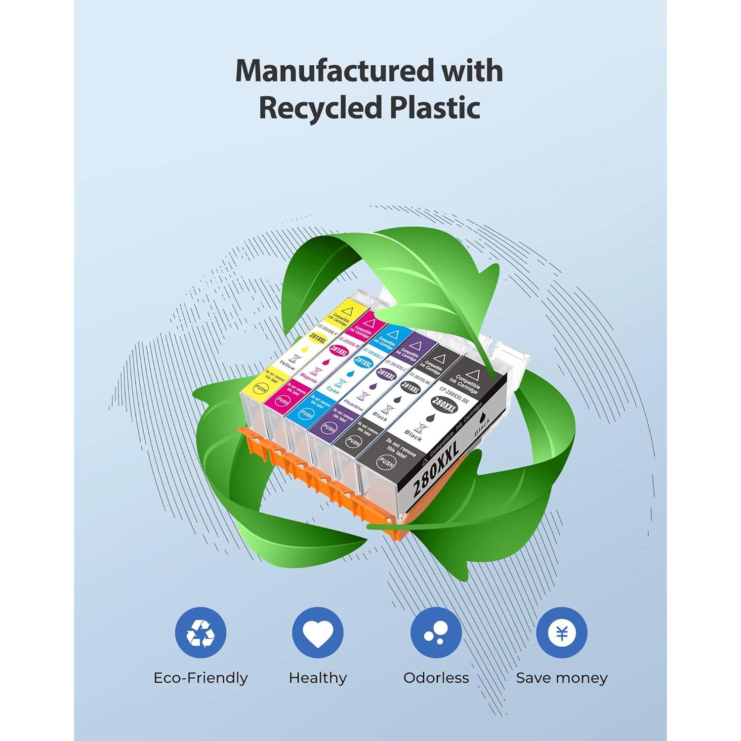 Cartuchos de Tinta Compatible Canon PGI-280XXL CLI-281XXL Paquete de 6