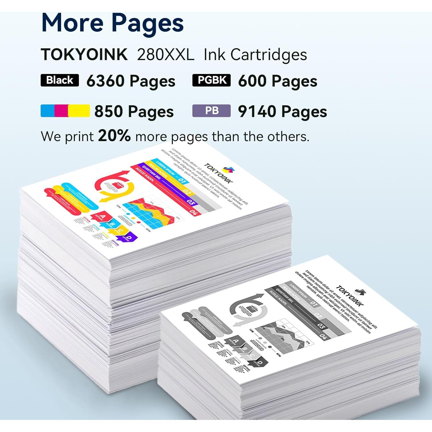 Cartuchos de tinta compatibles Canon PGI-280XXL CLI-281XXL - Paquete de 5