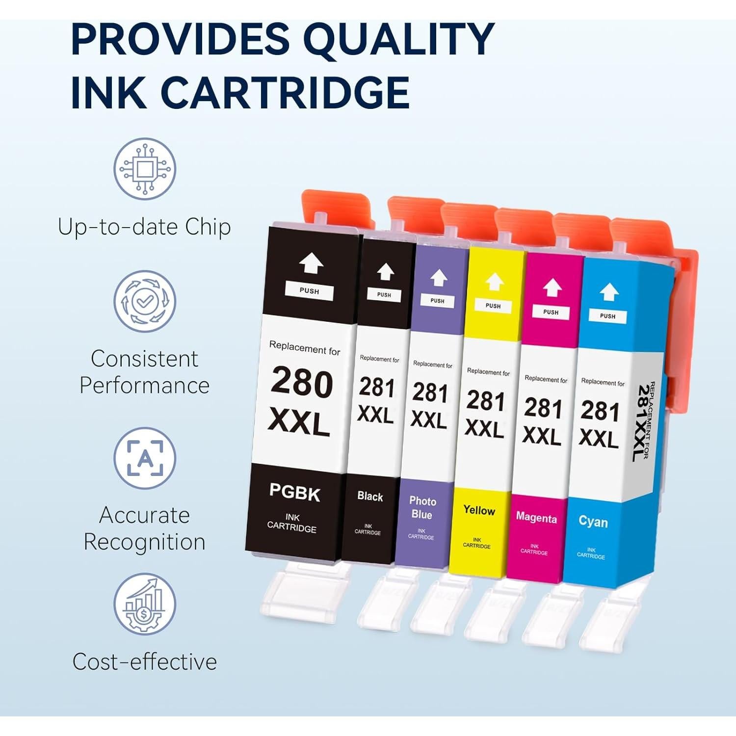 Cartuchos de tinta compatibles Canon PGI-280XXL CLI-281XXL - Paquete de 5