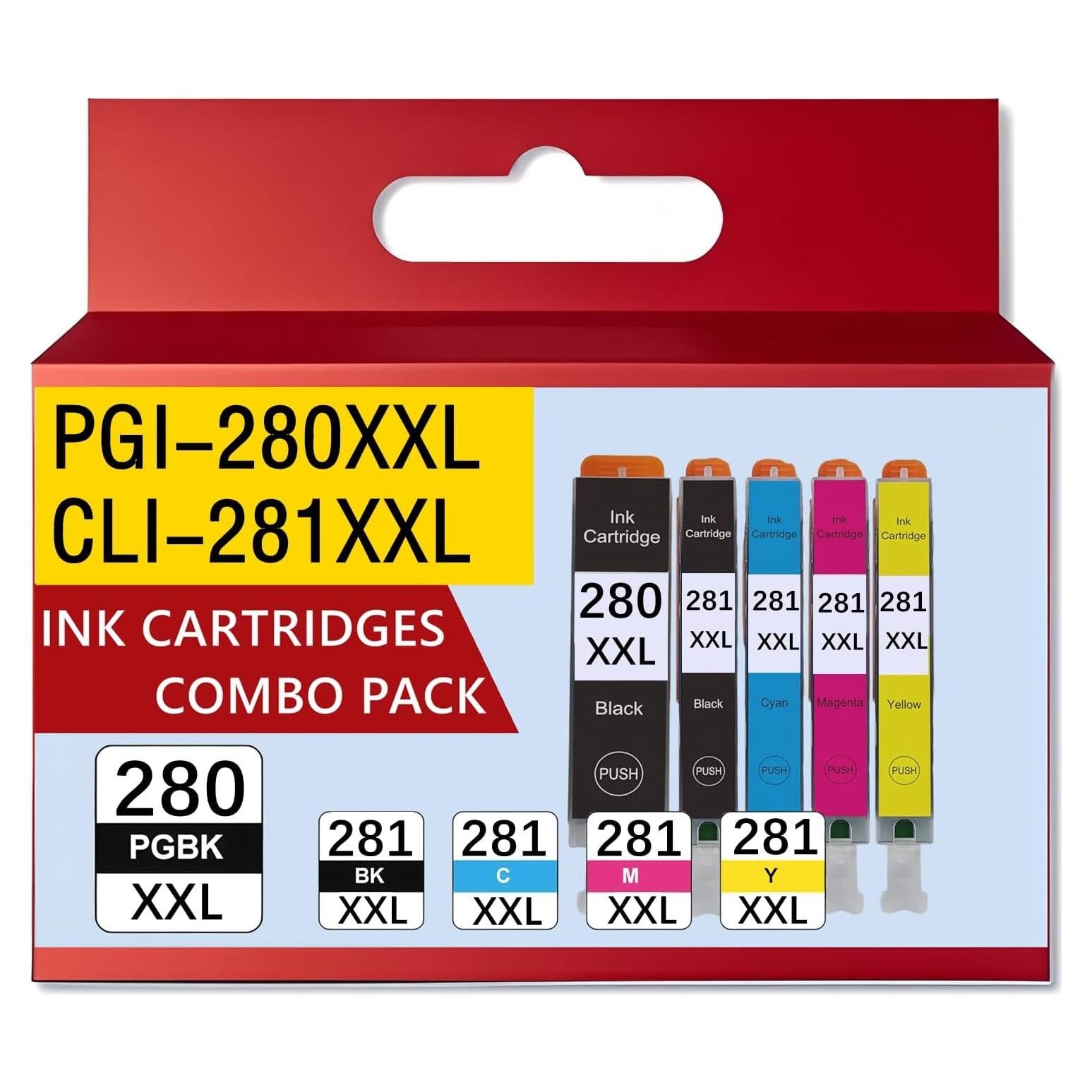 Cartuchos de Tinta Compatible Yellumyn 280 281 XXL - Paquete de 5