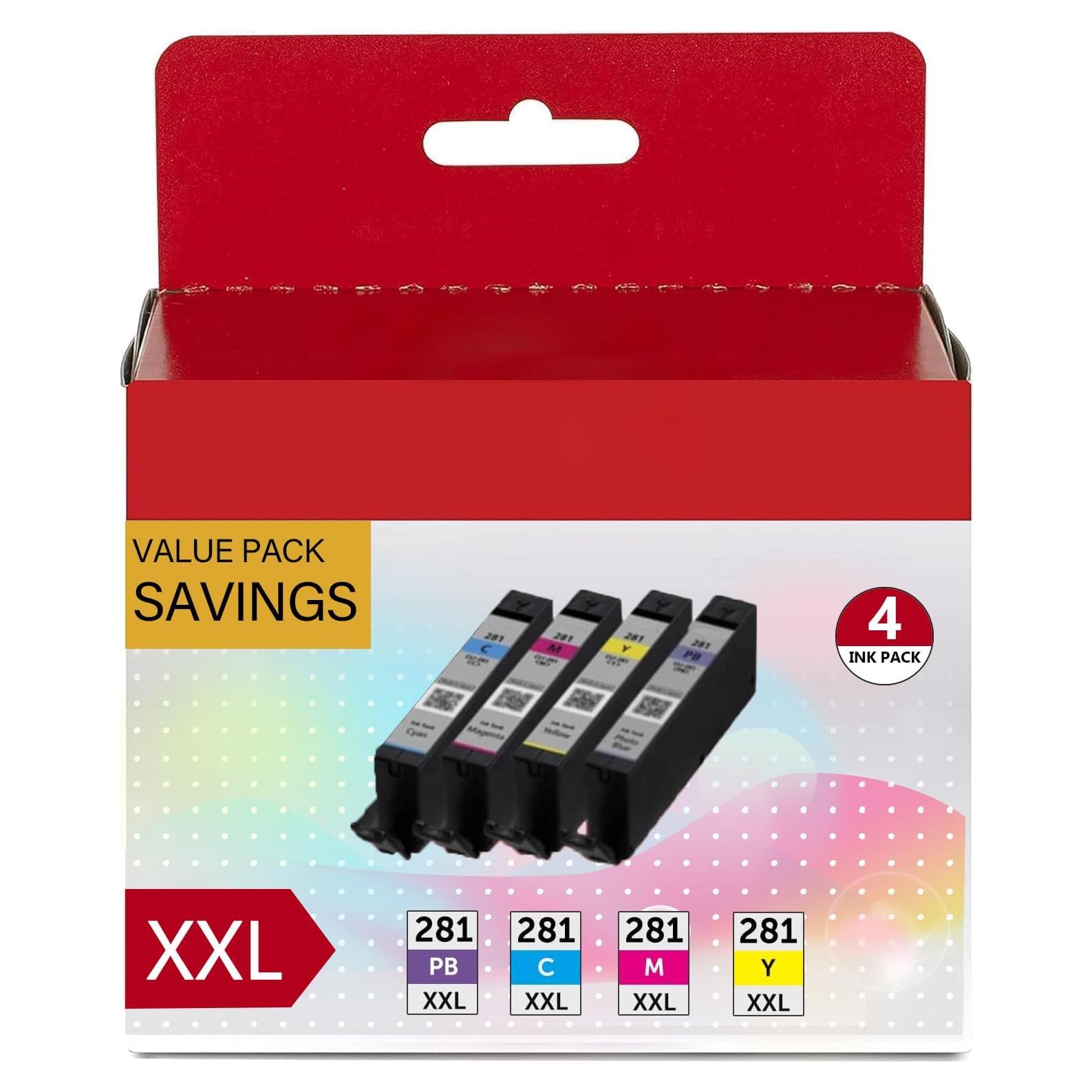 Tinta de impresora ETBFIT 281 XXL Cian Magenta Amarillo Foto 4PK