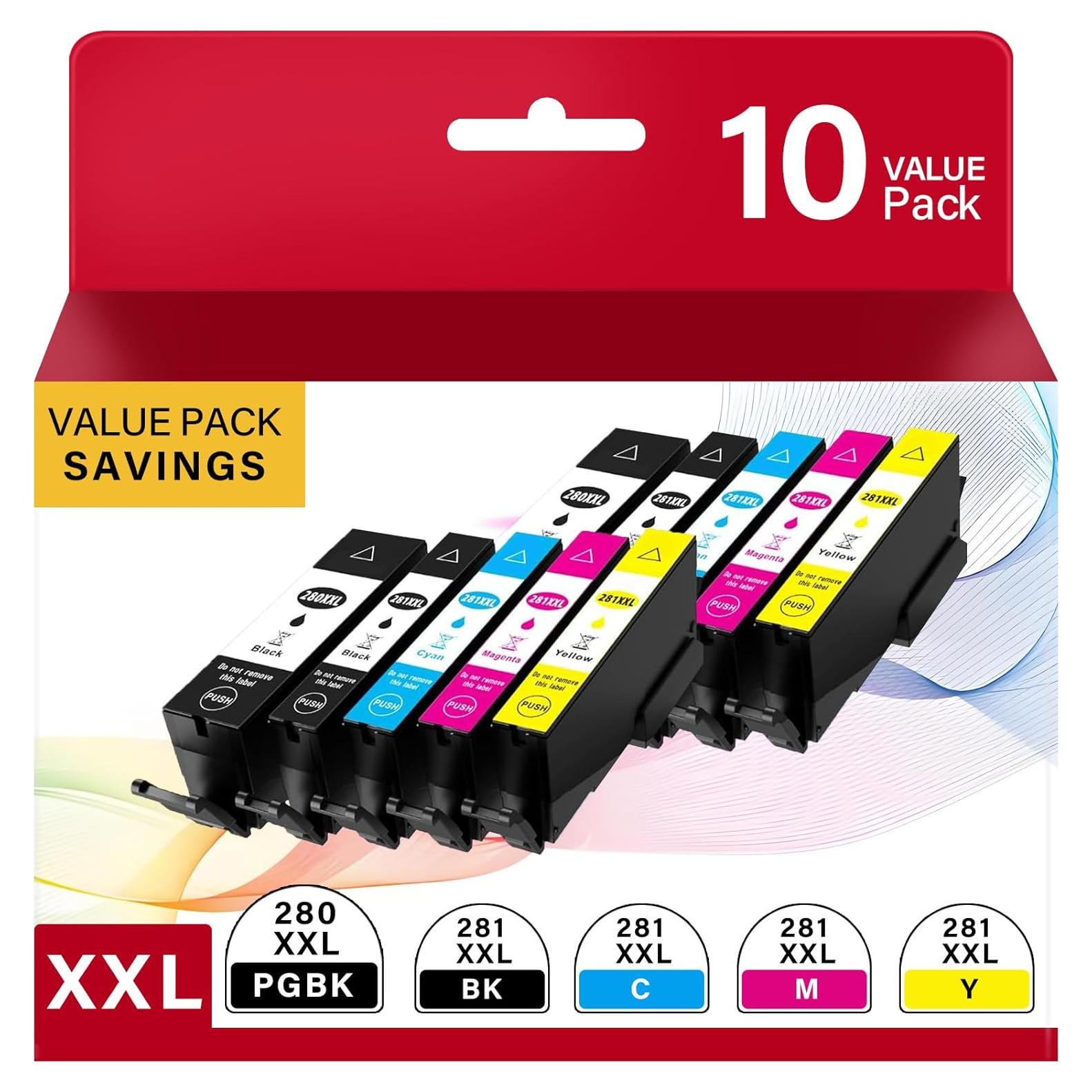 Cartuchos de tinta Kimveway PGI-280XXL CLI-281XXL Paquete 10 Colores