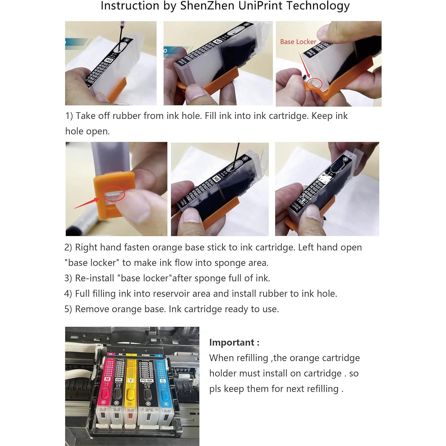 Cartucho de Tinta Recargable Vacío UniPrint PGI-280XL CLI-281XL