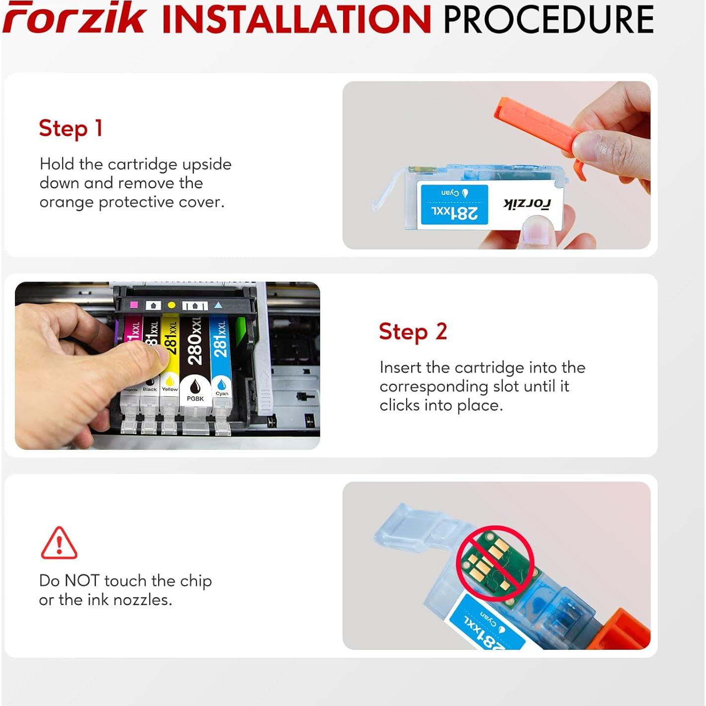 Cartuchos de Tinta Forzik 280XXL 281XXL para Canon PIXMA