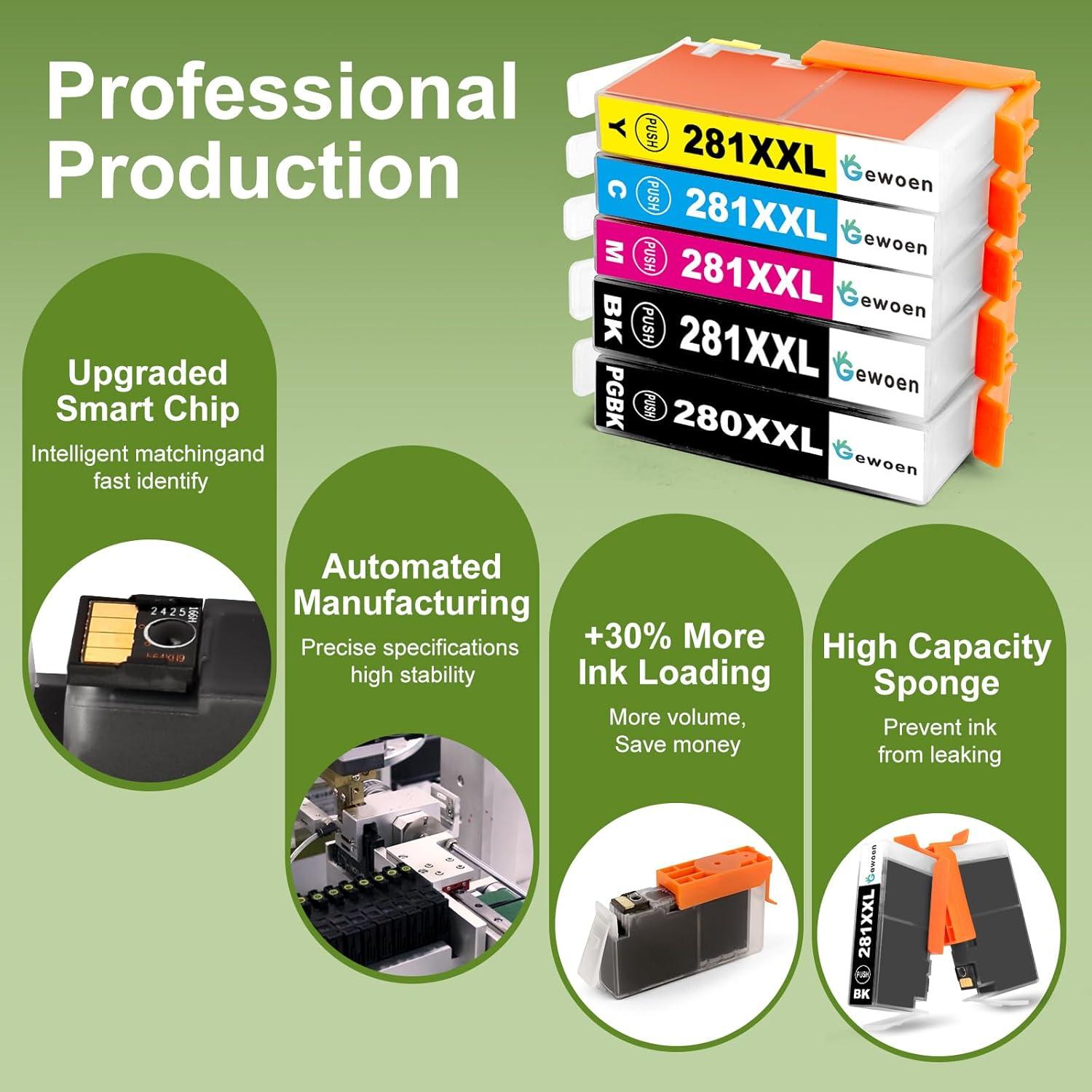 Cartucho de tinta Gewoen PGI-280 CLI-281 XXL para Canon