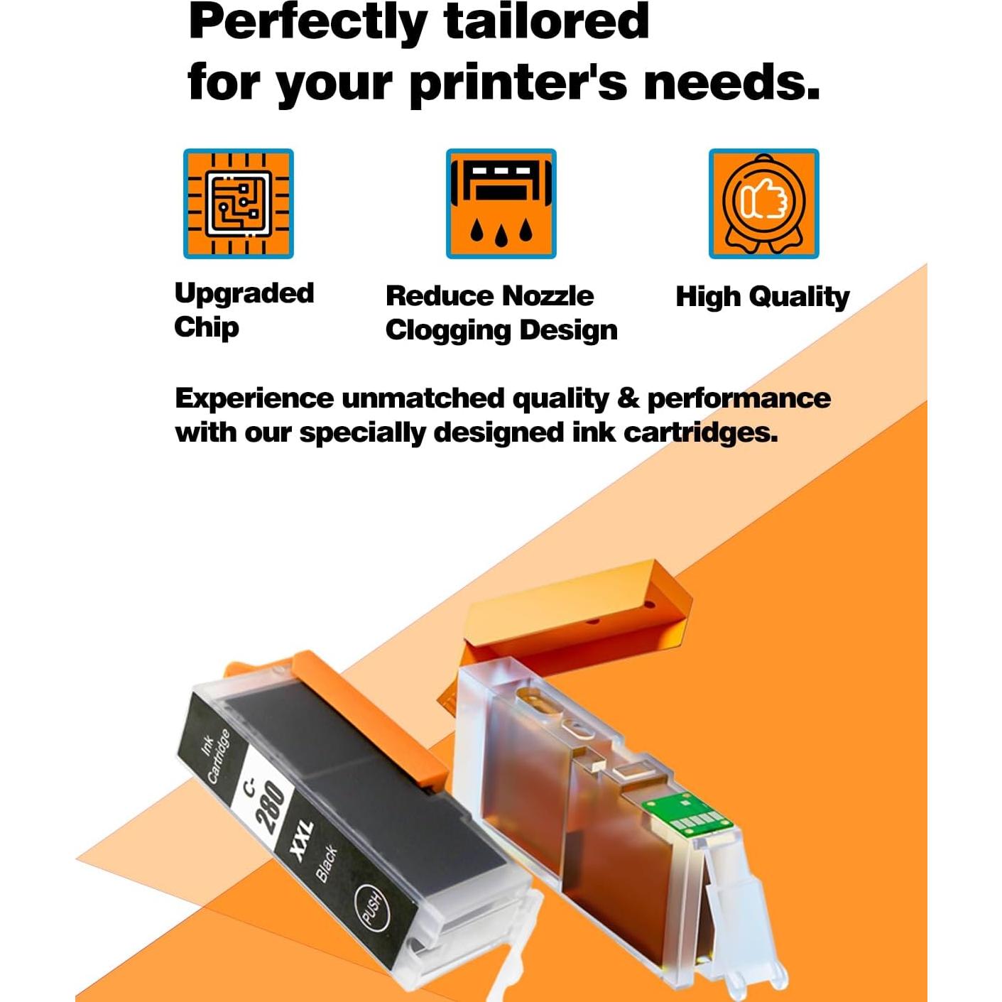 Cartuchos de tinta XLhippo PGI-280XXL CLI-281XXL para Canon