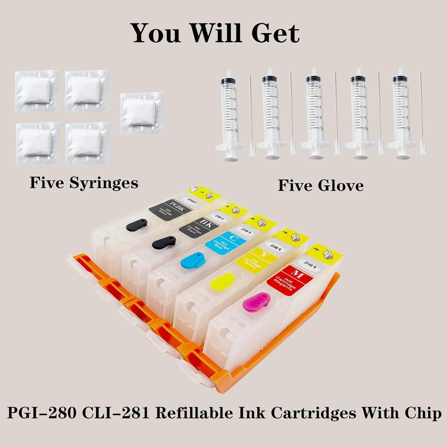 Cartuchos de tinta vacíos KHY para Canon PGI-280XXL CLI-281XXL