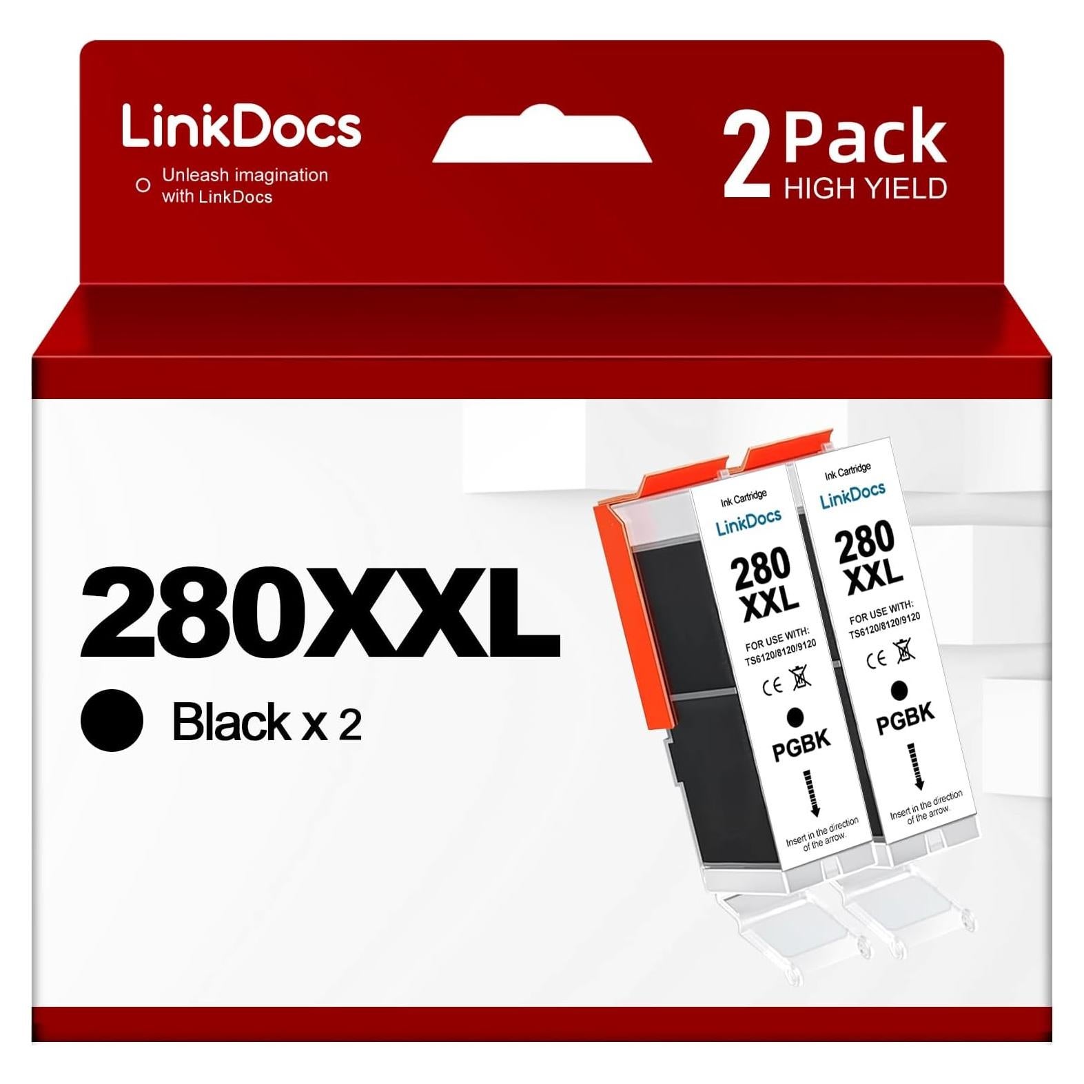 Cartuchos de tinta negra LinkDocs PGI-280XXL compatibles Canon