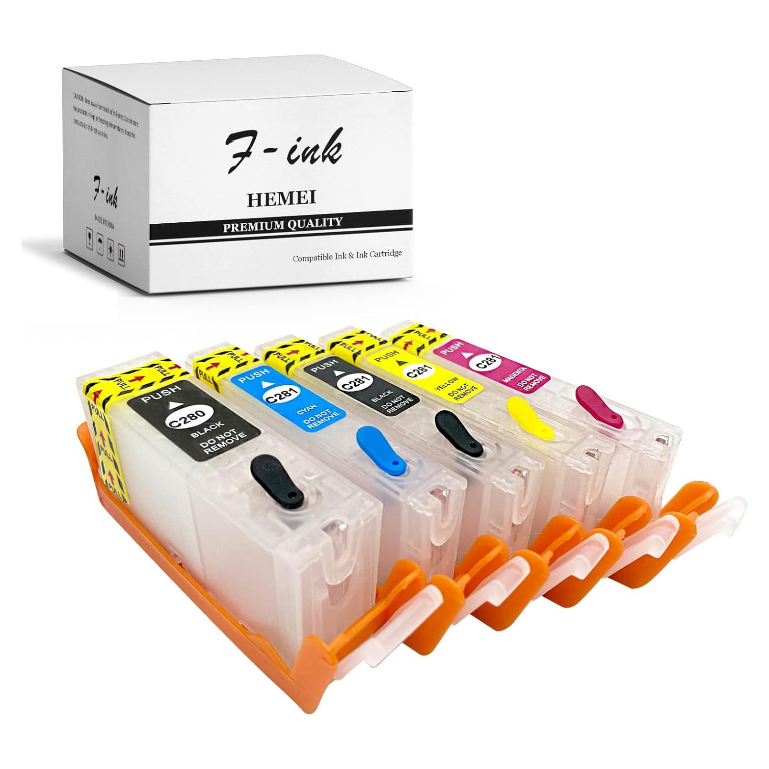Cartuchos de tinta recargables F-ink 5 colores para Canon PGI-280 CLI-281