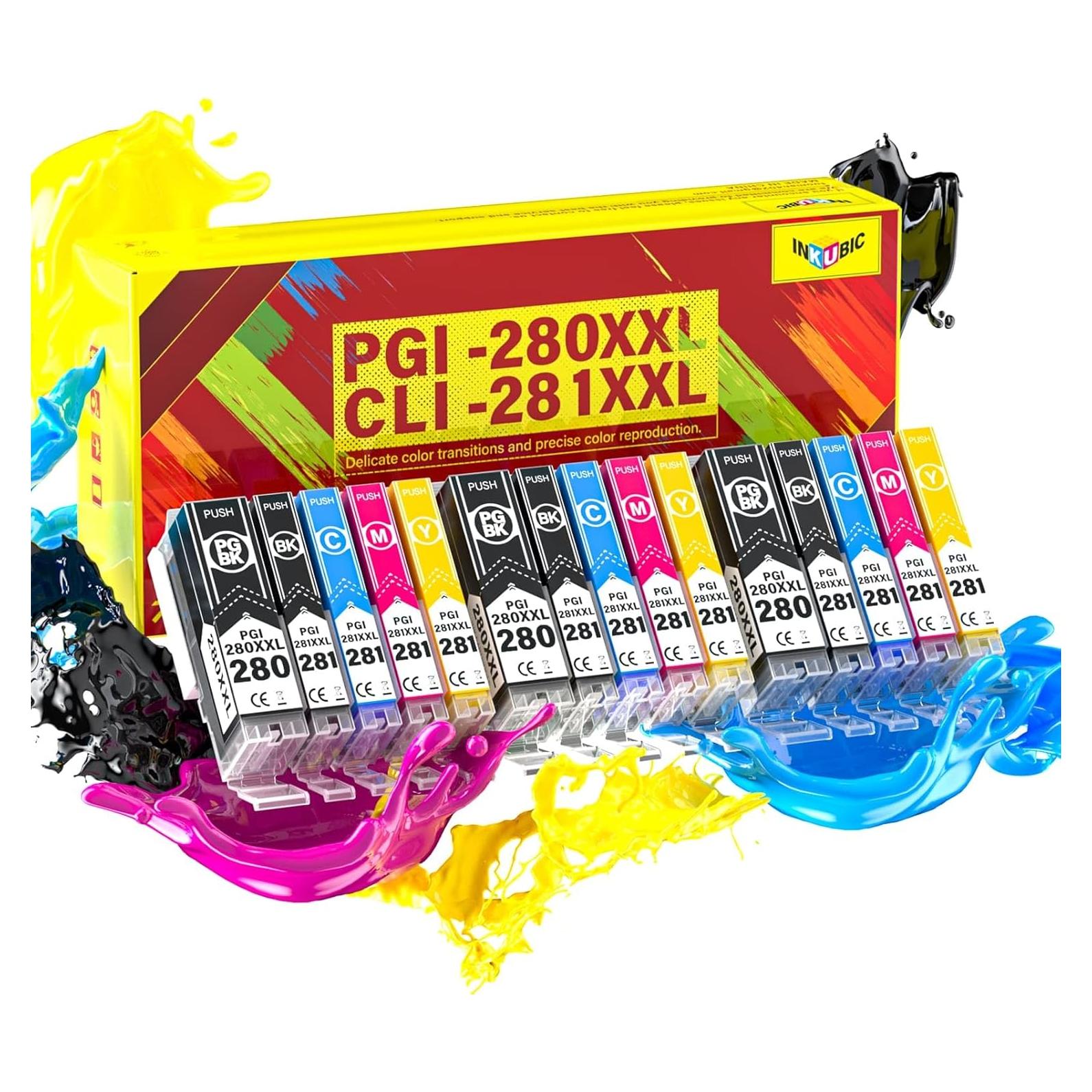 Cartuchos de Tinta Compatible INKUBIC 280 281 XXL - Combo 15 Paquetes