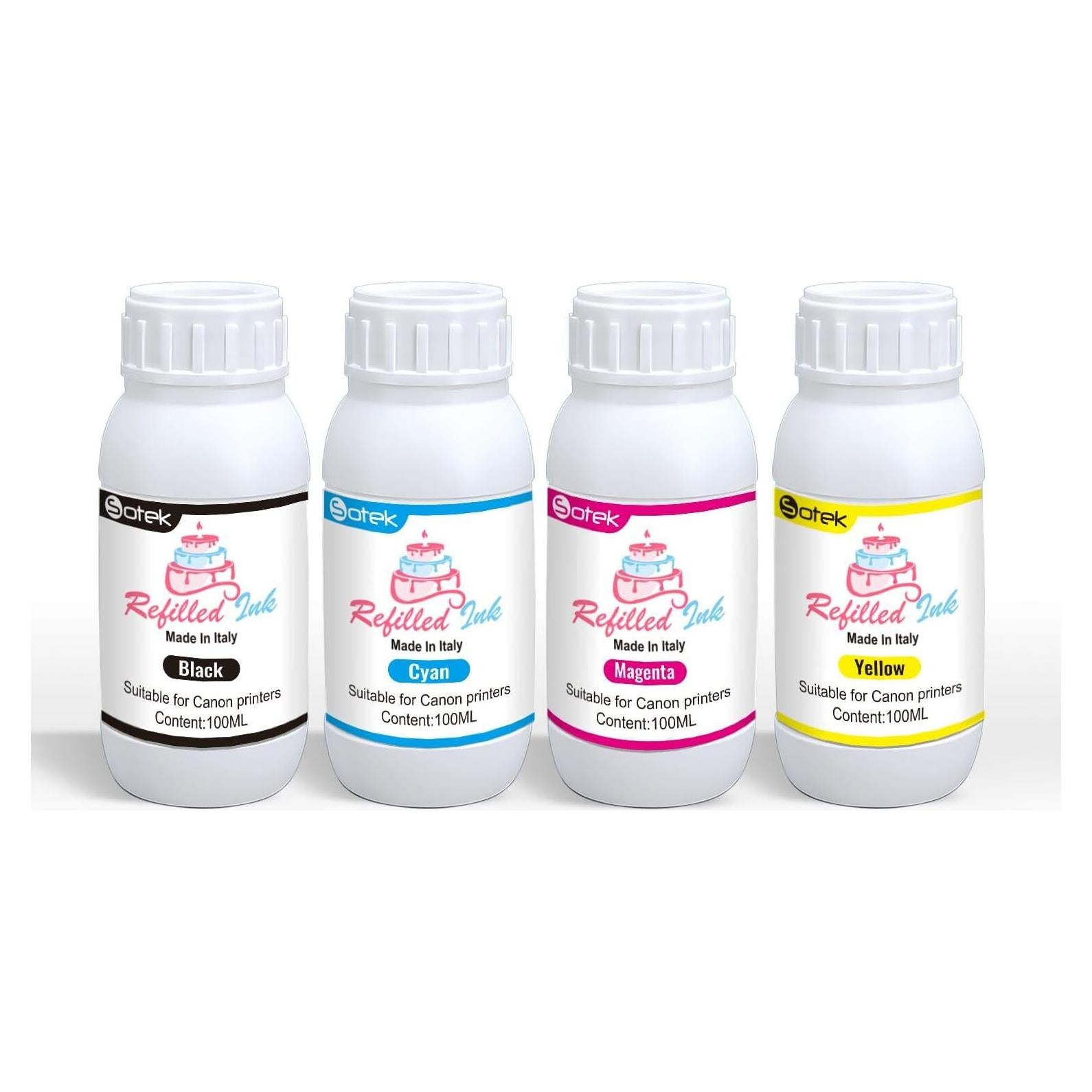 Kit de recarga de tinta Sotek 4x100ml para impresoras Canon