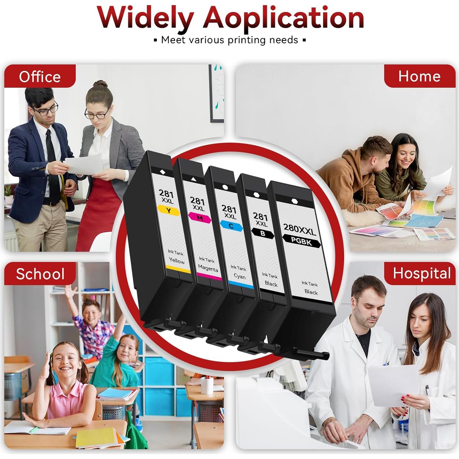 Cartuchos de tinta compatibles Canon PGI-280XXL CLI-281XXL - 5 colores