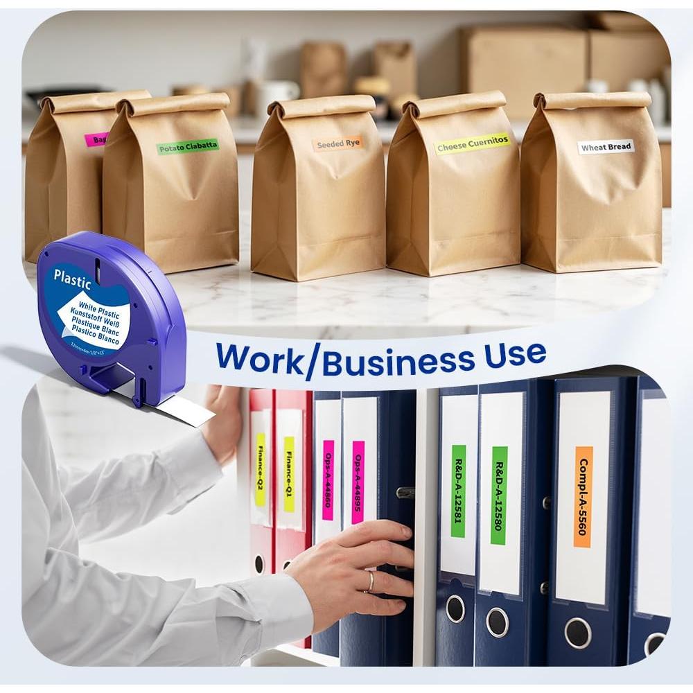 Paquete de 5 Cintas Etiquetadora Dymo Letratag 12mm Plástico