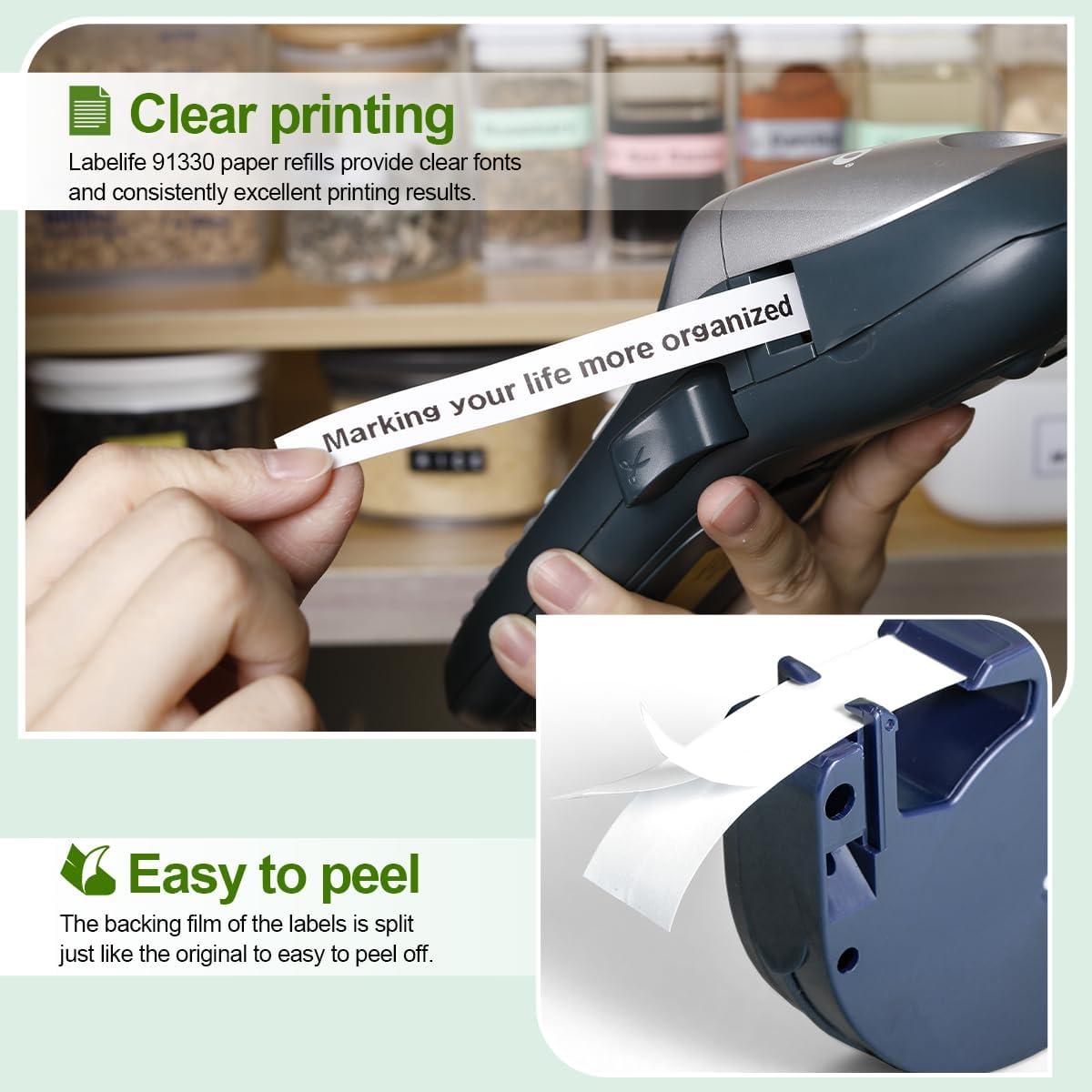 Cinta de Recarga Labelife para Etiquetadora DYMO LetraTag 12mm x 4m - 6 Pack