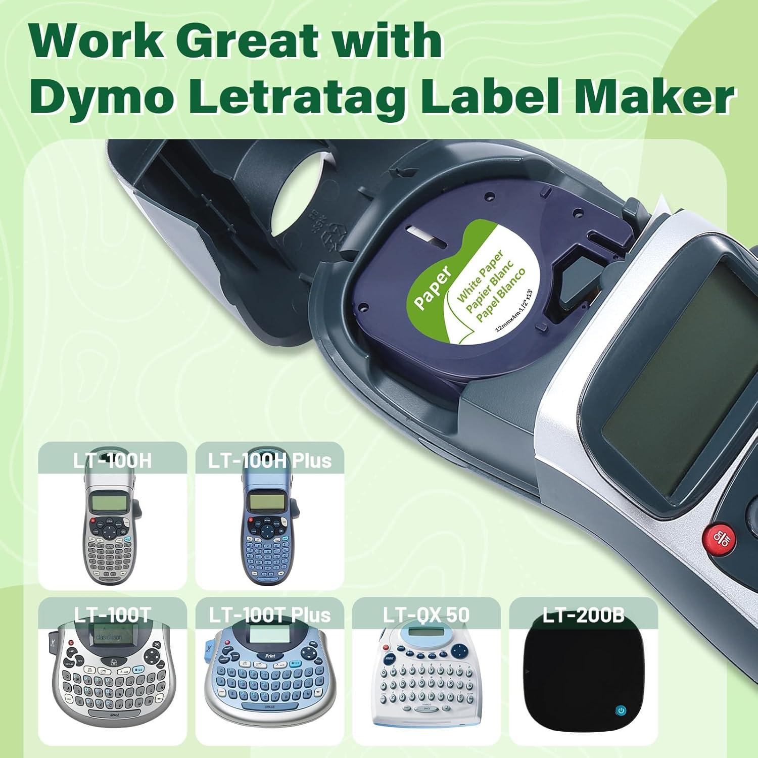 6 Recargas Cinta Etiquetadora Pillex 12mm Negro sobre Blanco