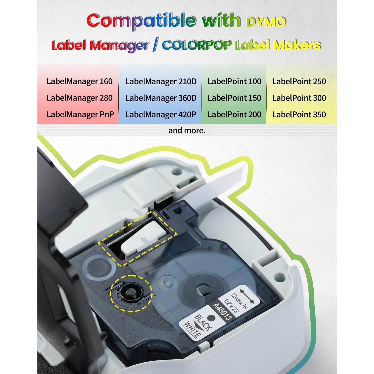 Cinta de Etiqueta Anycolor Dymo D1 6-Pack 12mm x 7m