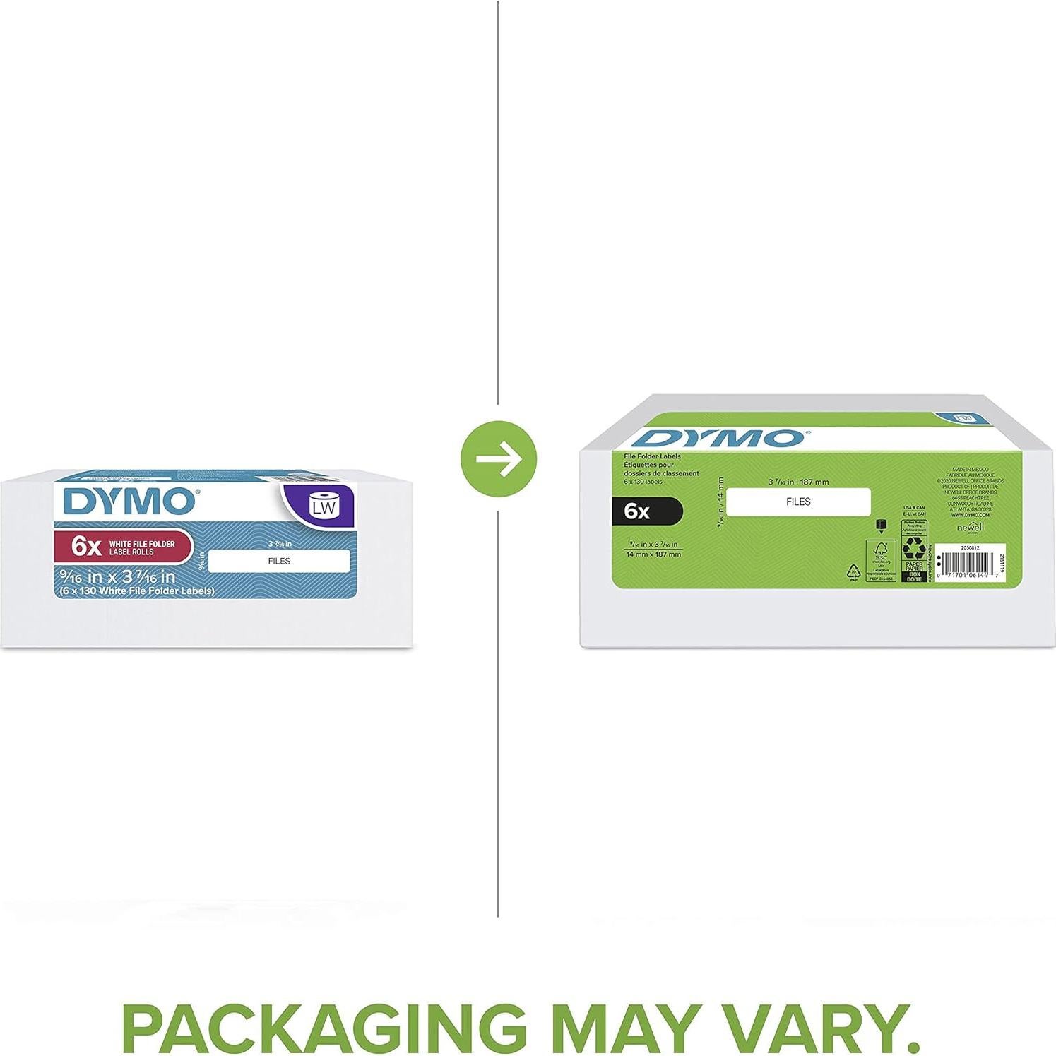 Etiquetas Autoadhesivas DYMO LW 14x87mm - 6 Rollos de 130