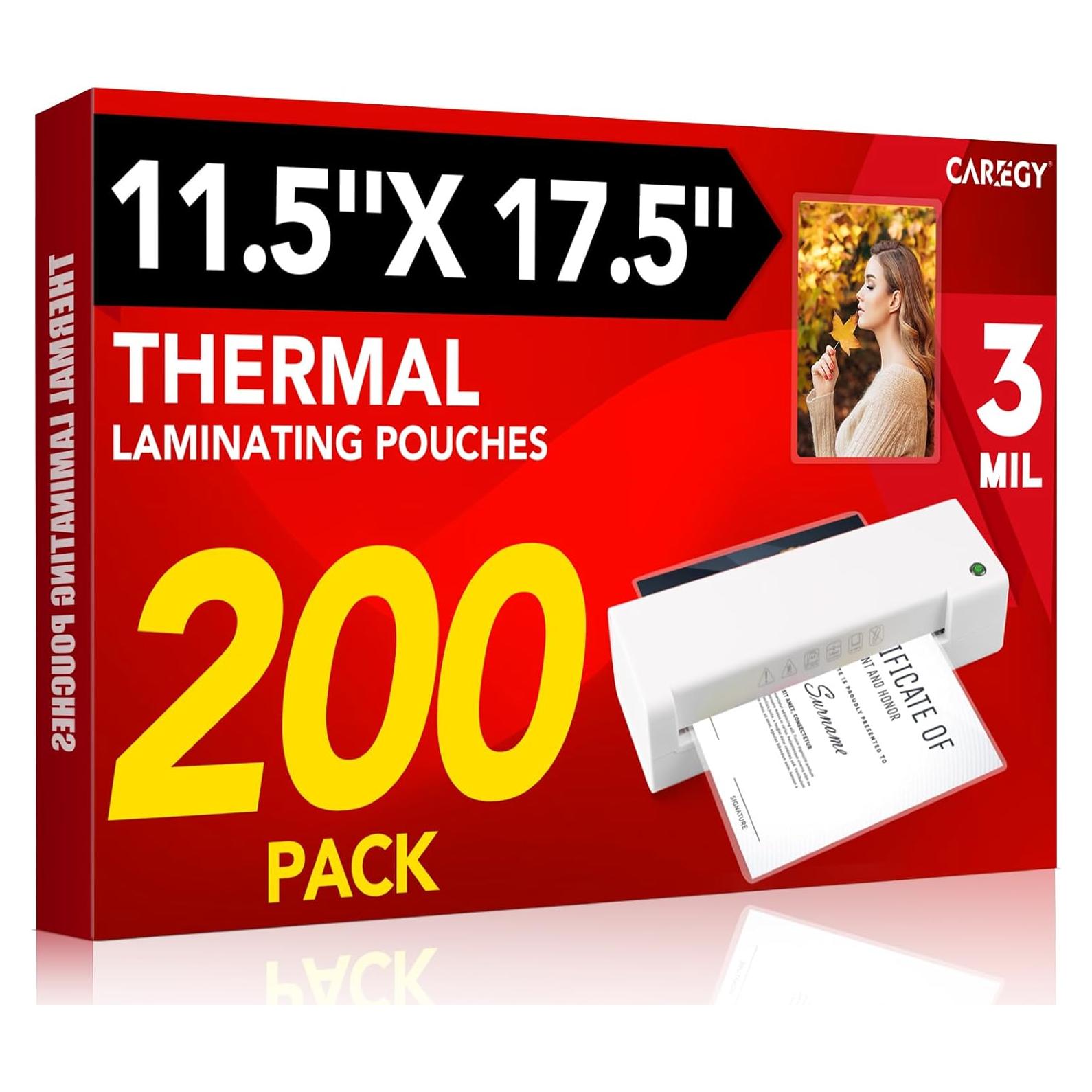 Hojas de Laminado CAREGY 200 Paquete 3 Mil 29.21 x 44.45 cm