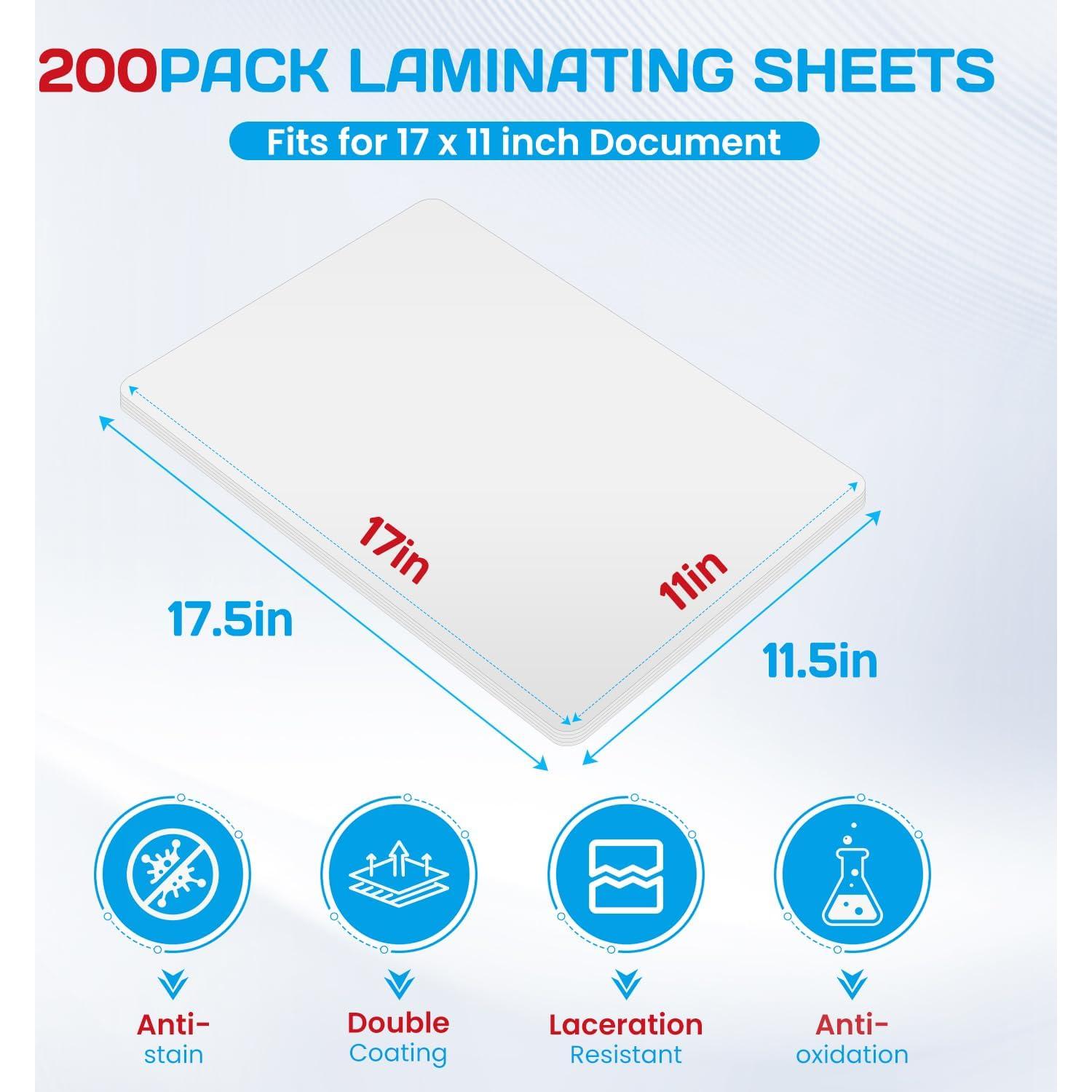 Hojas de Laminado CAREGY 200 Paquete 3 Mil 29.21 x 44.45 cm