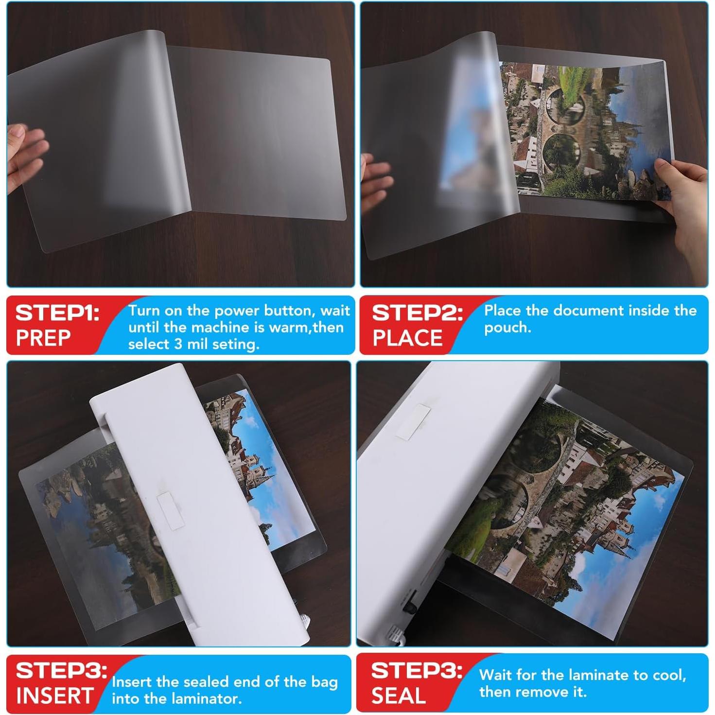 Hojas de Laminado CAREGY 200 Paquete 3 Mil 29.21 x 44.45 cm