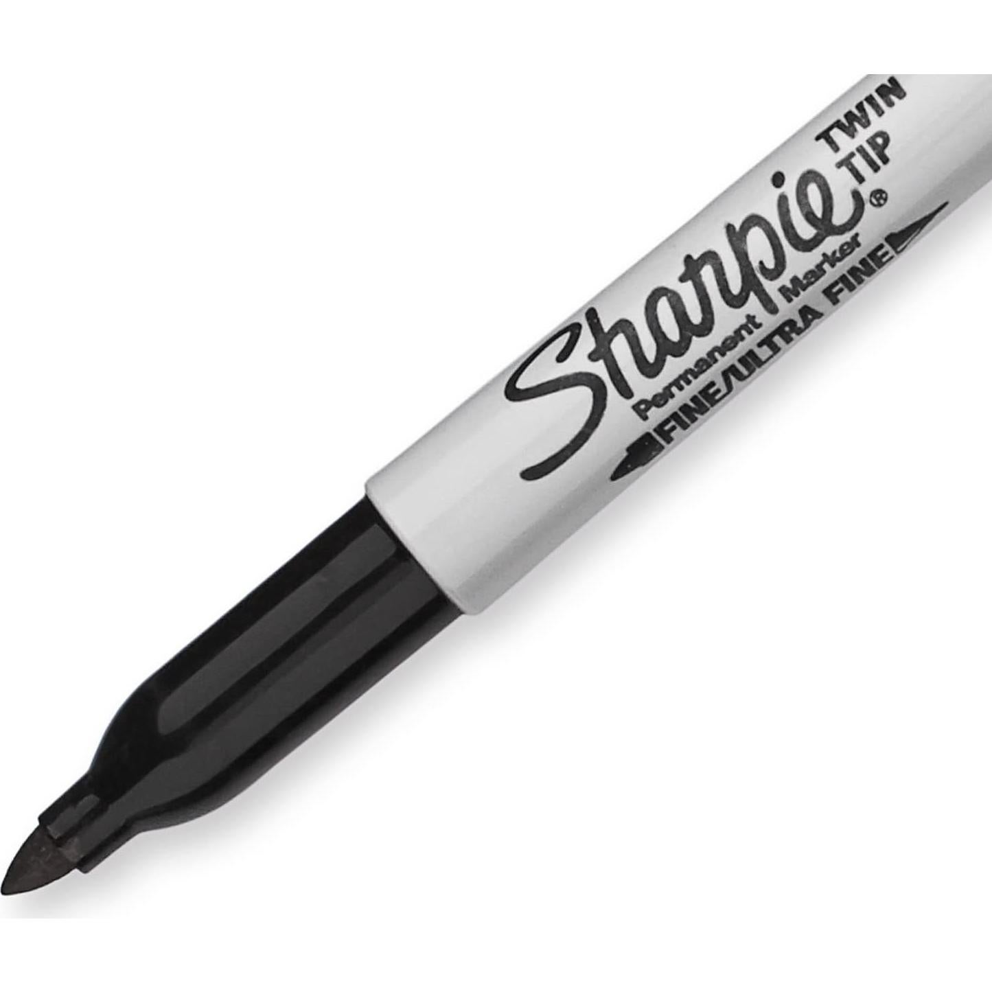 Marcadores Permanentes Sharpie Punta Doble Negro 4 Unidades