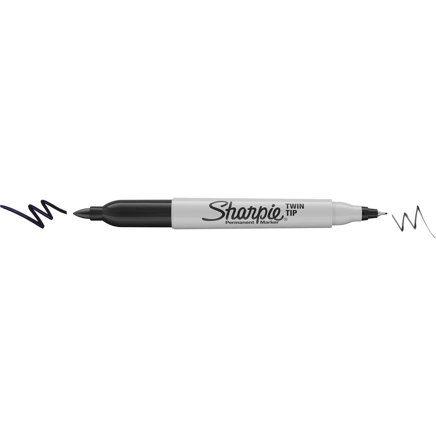 Marcadores Permanentes Sharpie Punta Doble Negro 4 Unidades