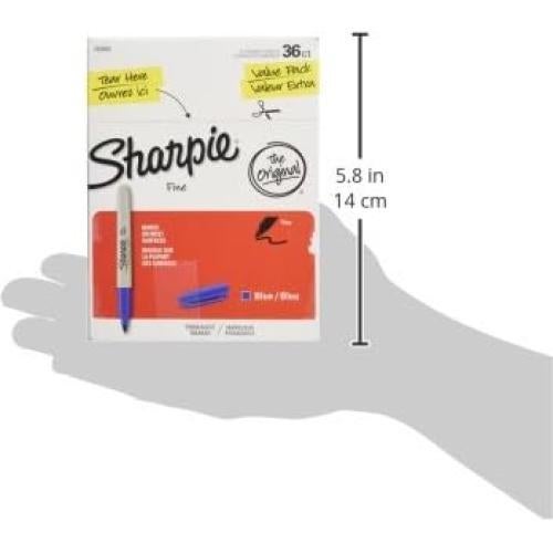 Marcadores Permanentes Sharpie Azul Punta Fina 36 Unidades
