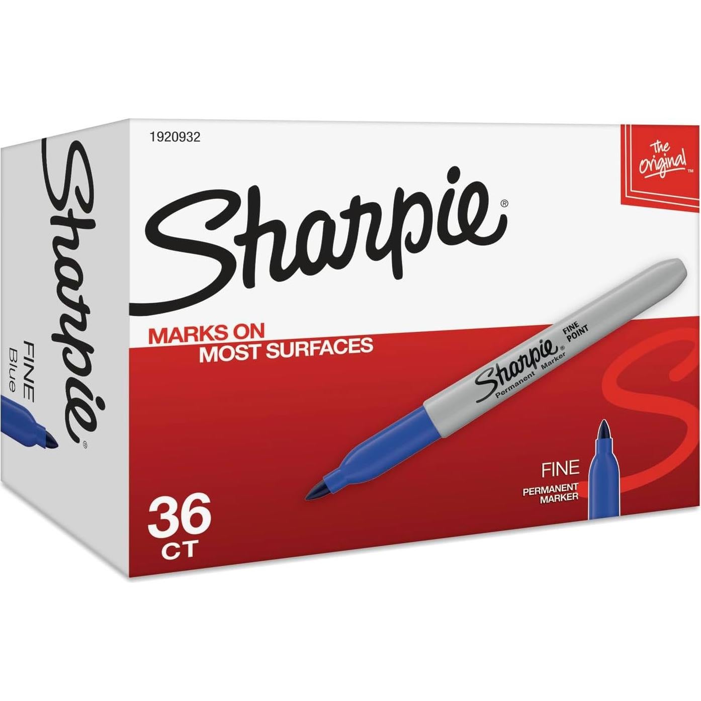 Marcadores Permanentes Sharpie Azul Punta Fina 36 Unidades