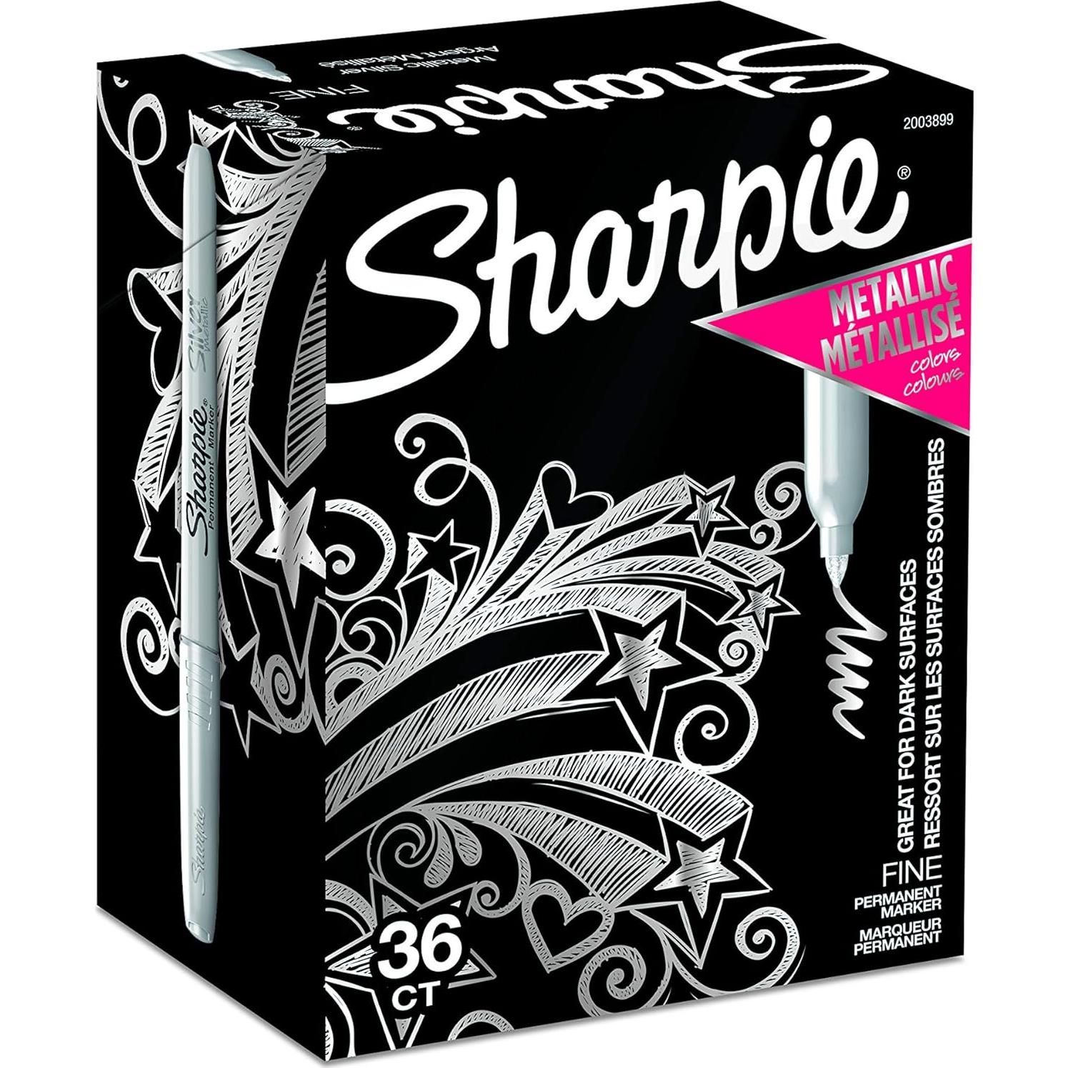Marcadores Permanentes Metálicos Sharpie Plata Fina 36 Unidades