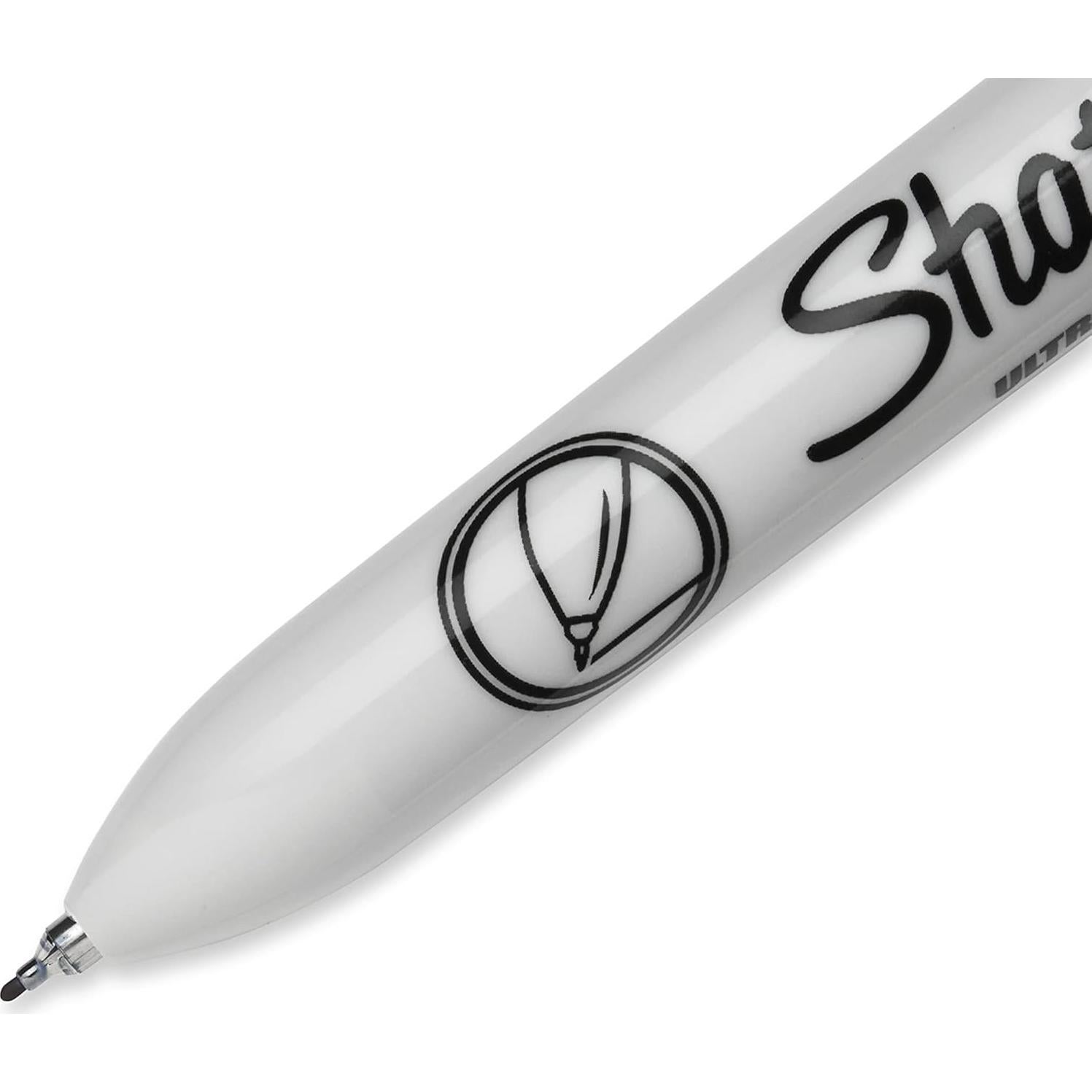 Marcadores Permanentes Retráctiles Sharpie, Punta Ultra Fina, Negro, 12 Unidades