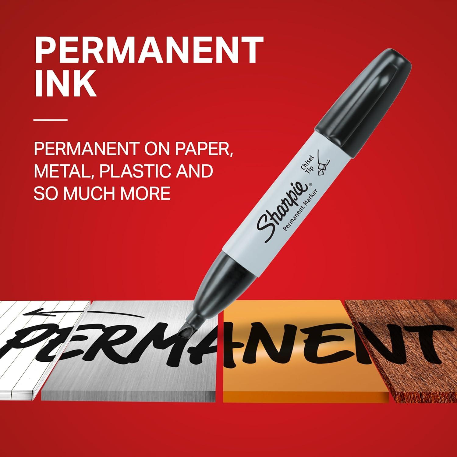 Marcadores Permanentes Sharpie Punta Biselada Negro 36 Unidades