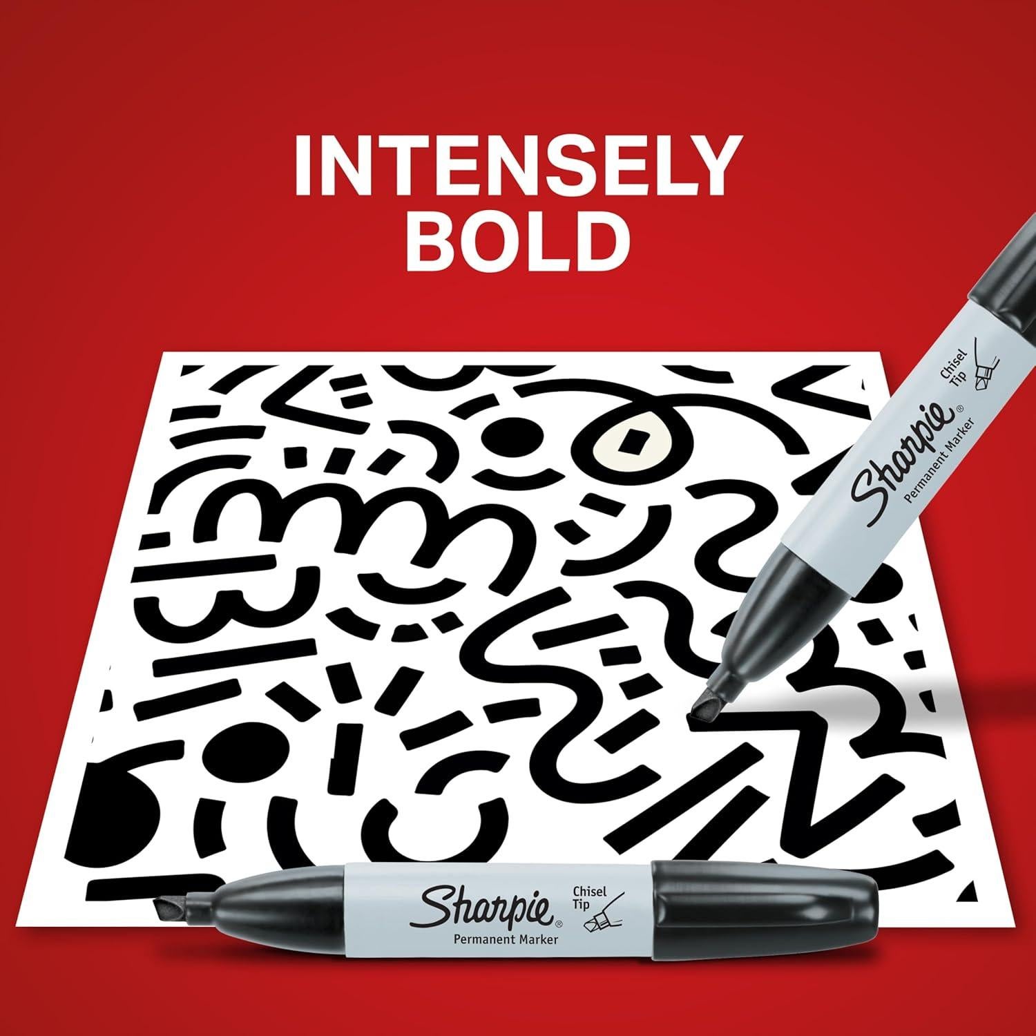 Marcadores Permanentes Sharpie Punta Biselada Negro 36 Unidades