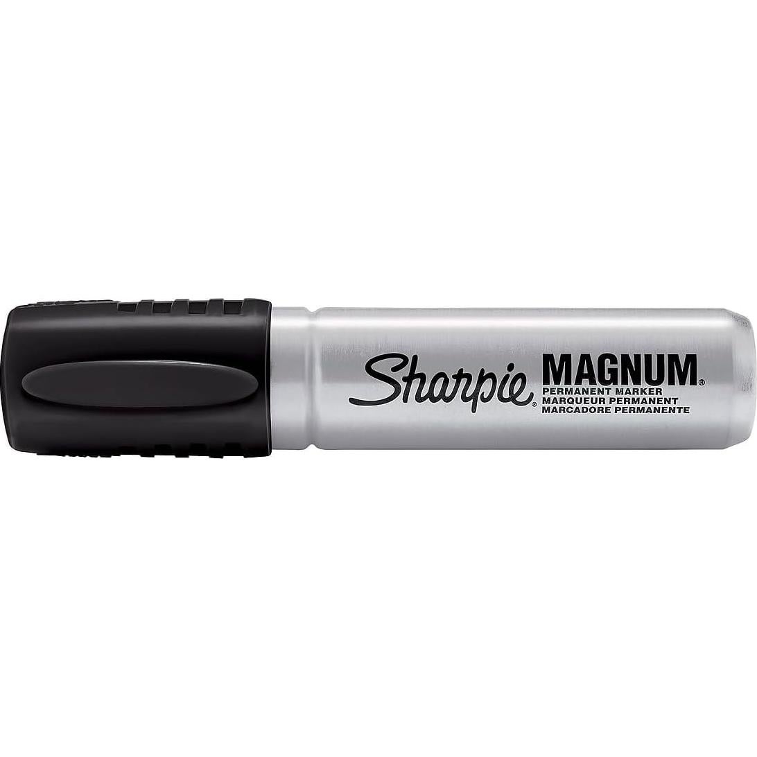 Marcadores Permanentes Sharpie Magnum, Punta Cincel, Negro, 12 Unidades
