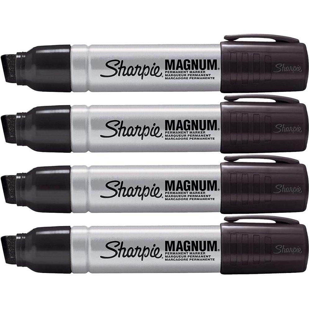 Marcador Permanente Sharpie 44001 Chisel Extra Ancha Negro - Paquete de 4