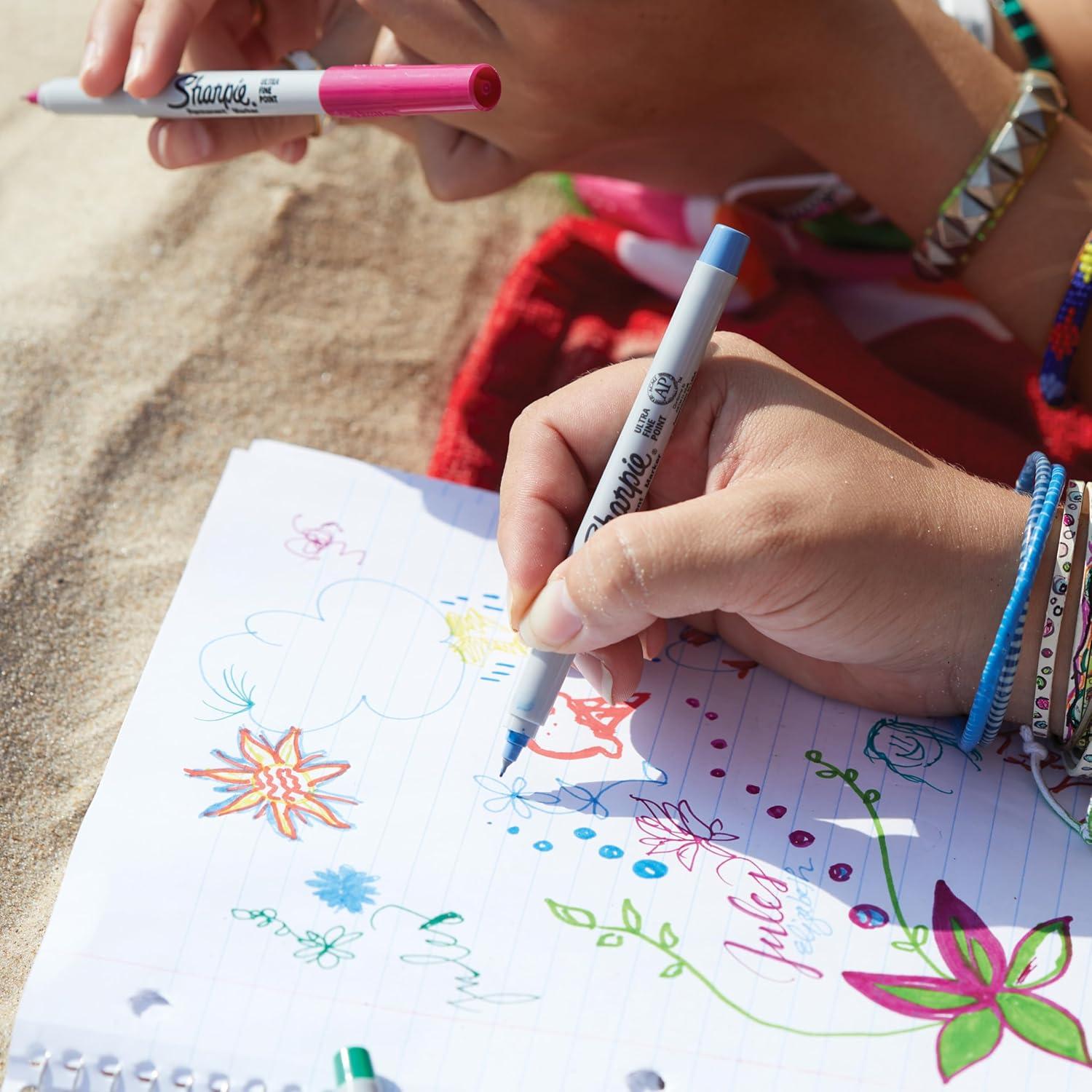 Marcador Permanente Ultra Fino Sharpie 37003 Azul Paquete 12