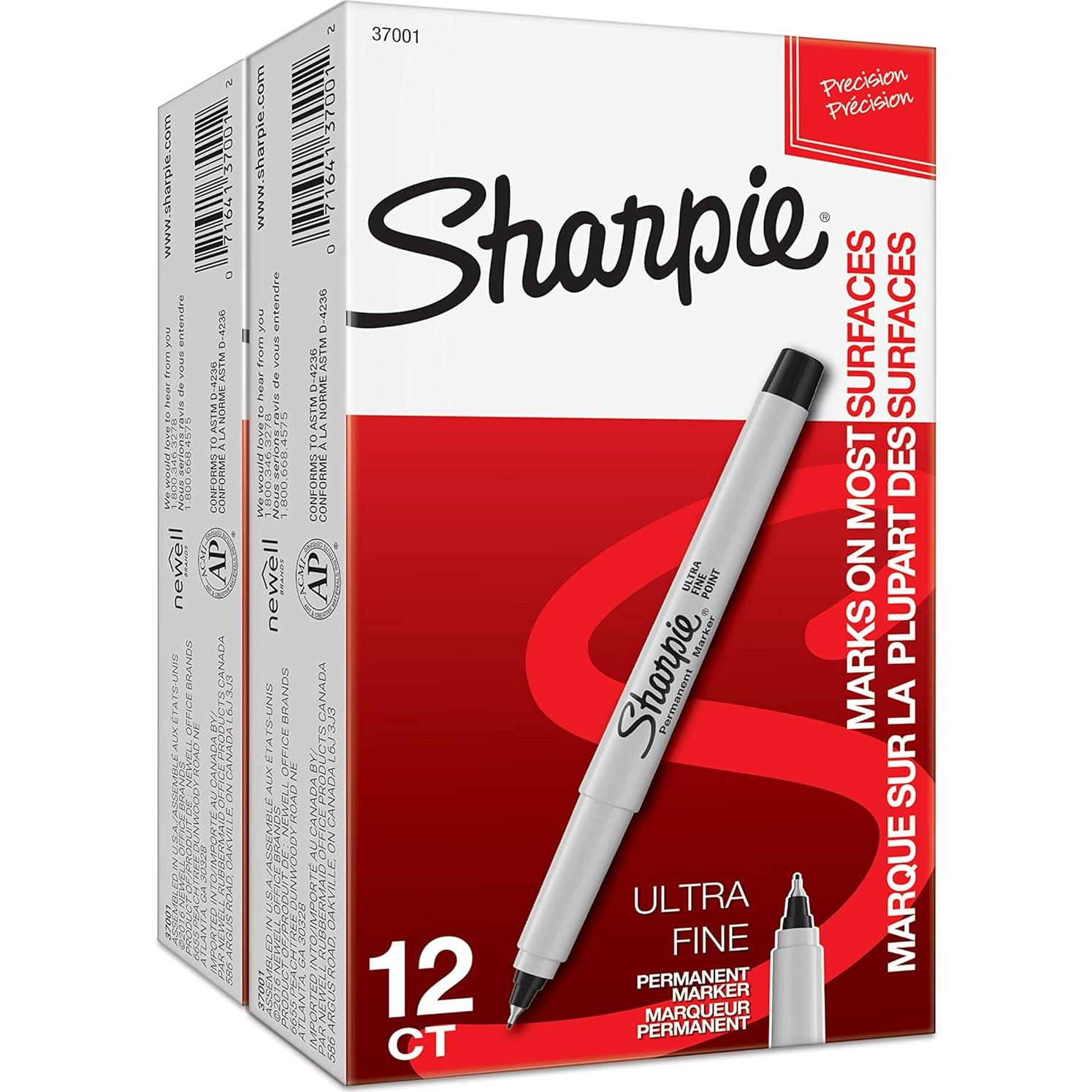Marcadores Permanentes Sharpie Ultra Fina Negros 24 Unidades