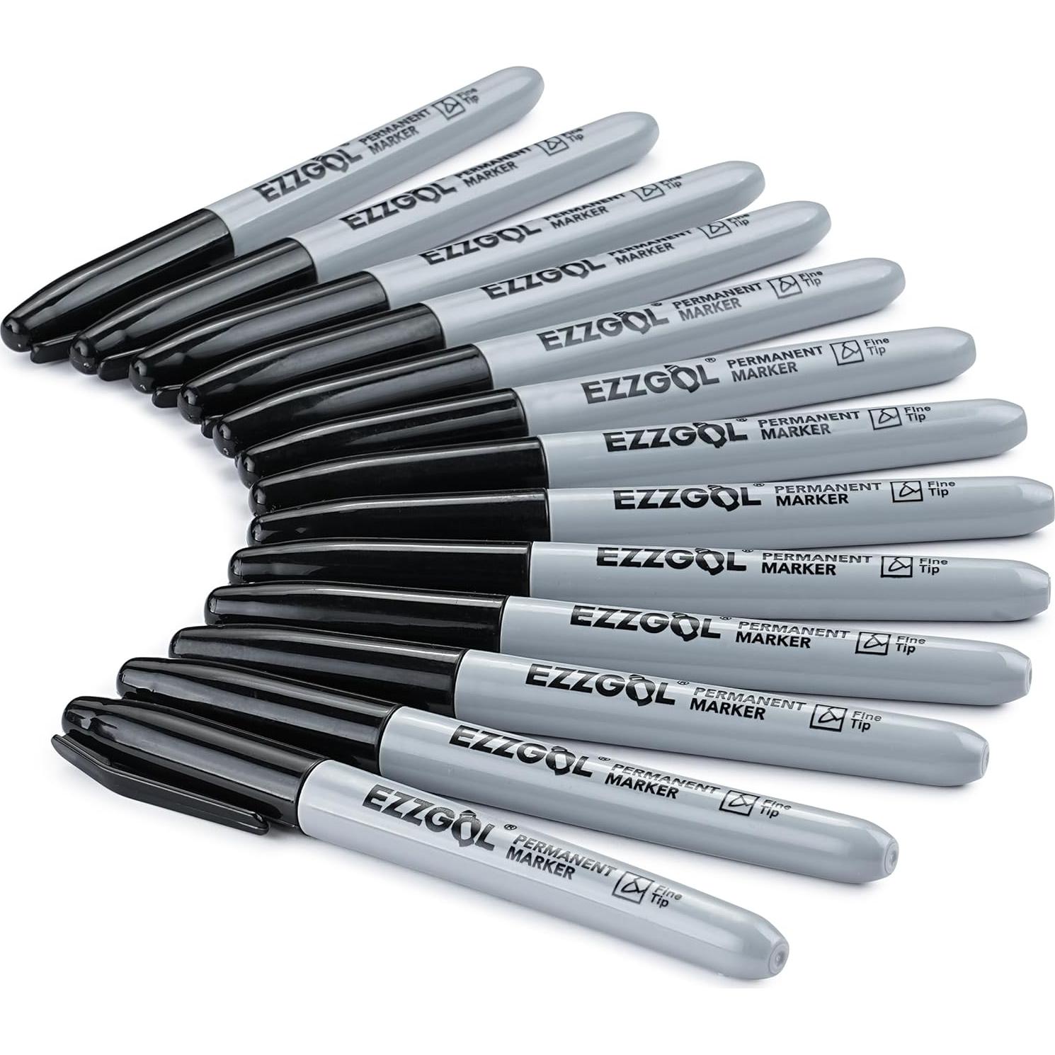 Marcadores Permanentes Ezzgol 150 Unidades Punta Fina Negra