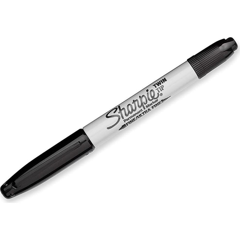 Marcadores Permanentes Sharpie Punta Doble 12 Unidades Negro