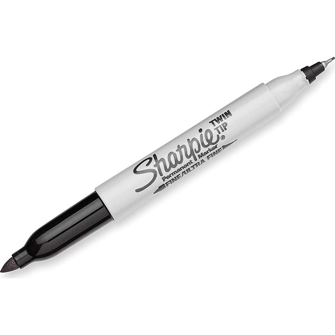 Marcadores Permanentes Sharpie Punta Doble 12 Unidades Negro