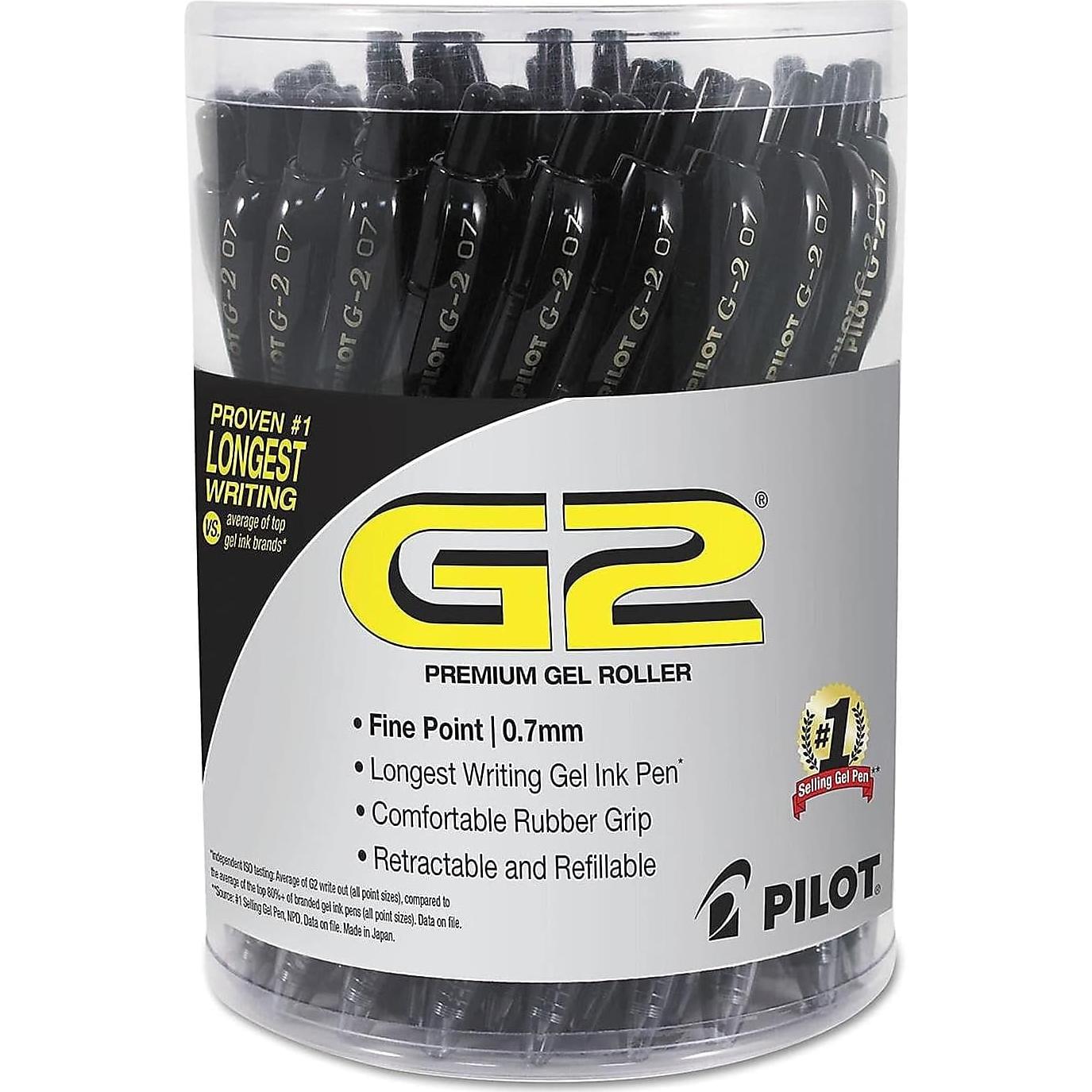 Bolígrafo de Gel Pilot G2 Retráctil 0.7 mm Tinta Negra 36 Unidades